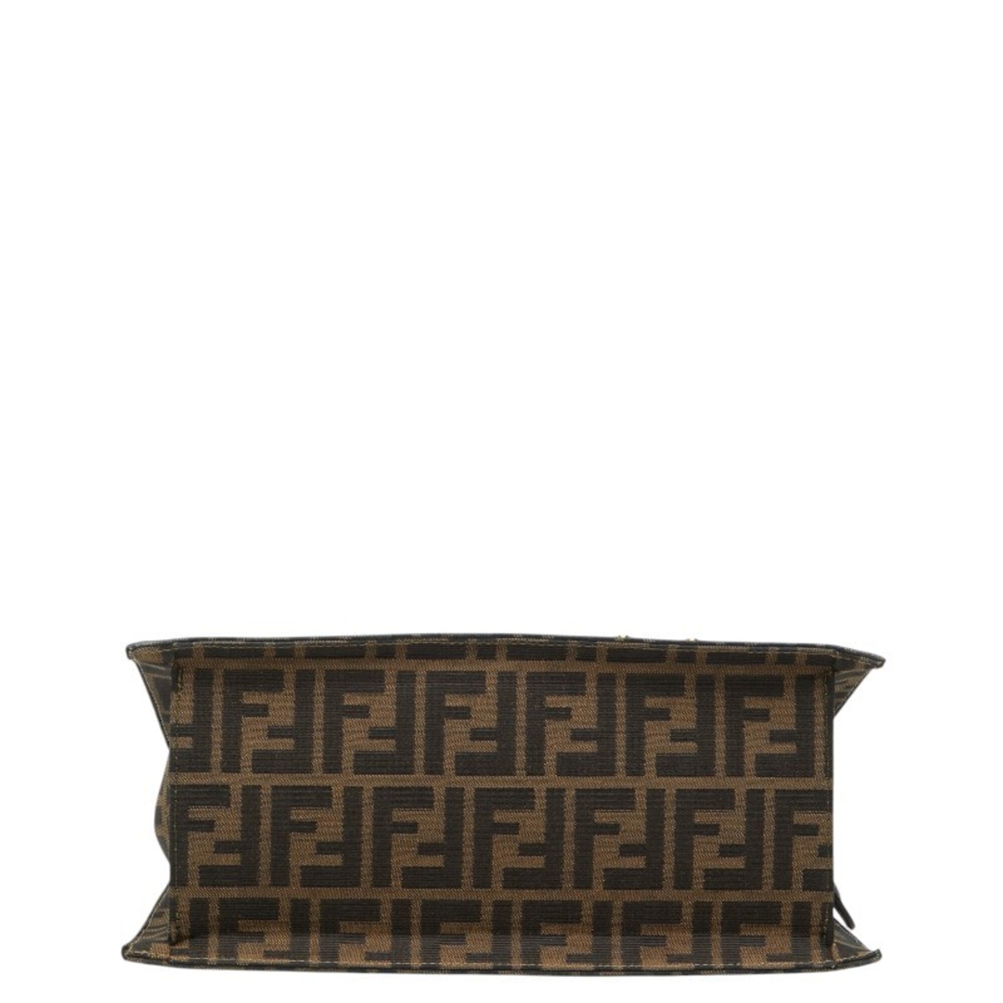 Fendi Brown Canvas Leather Handbag (Pre-Owned)