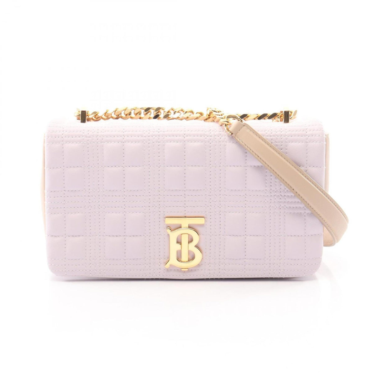 Burberry Beige Pink Leather Handbag Shoulder Bag (Pre-Owned)