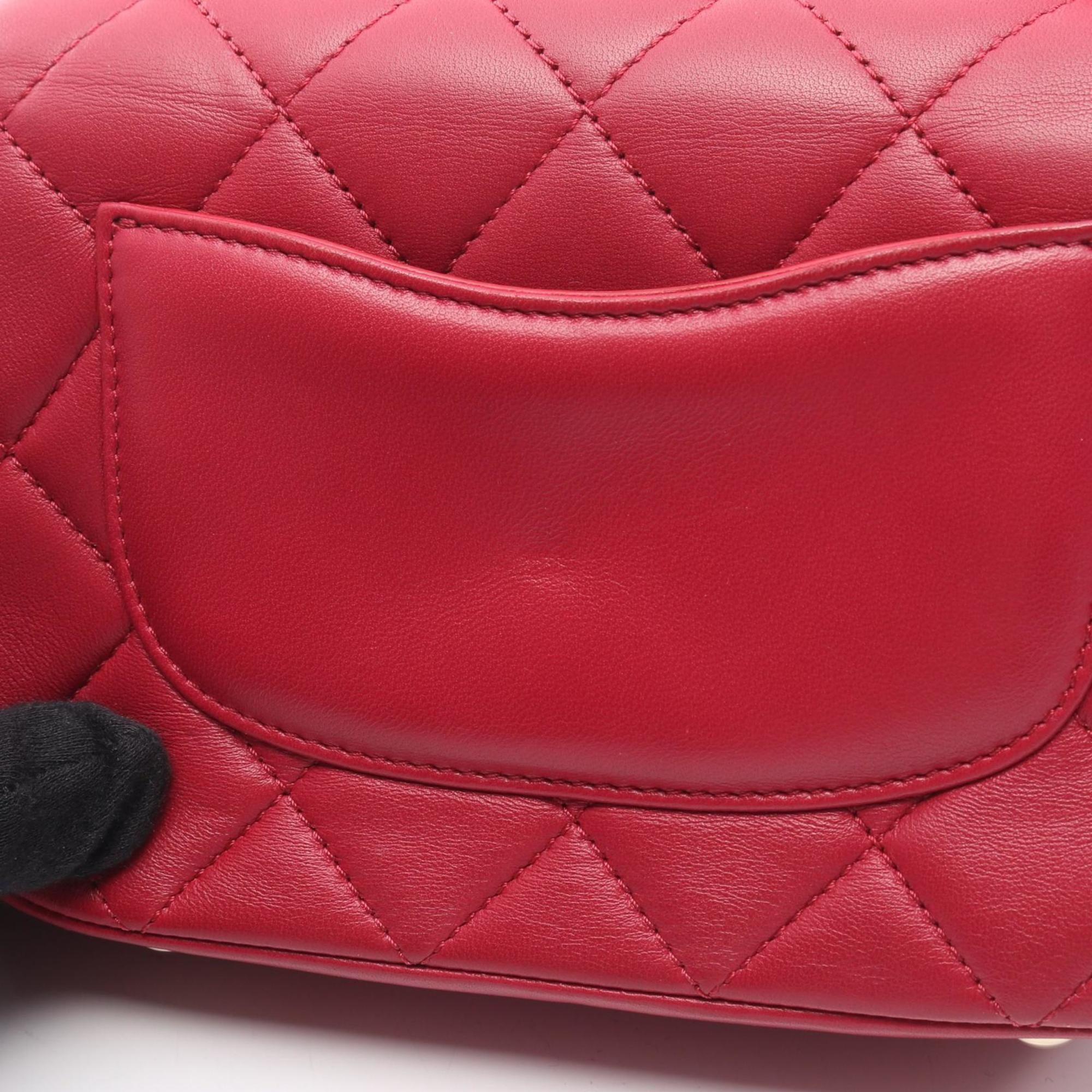Chanel Red Color Leather Shoulder Bag (Pre-Owned)
