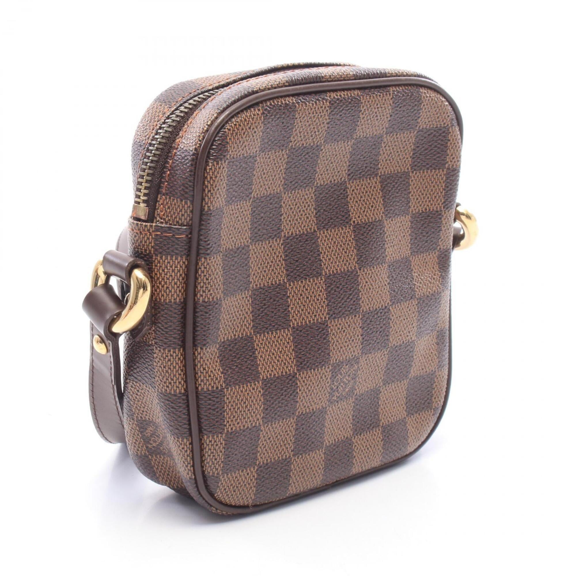 Louis Vuitton Brown Coated Canvas Leather Handbag Shoulder Bag (Pre-Owned)