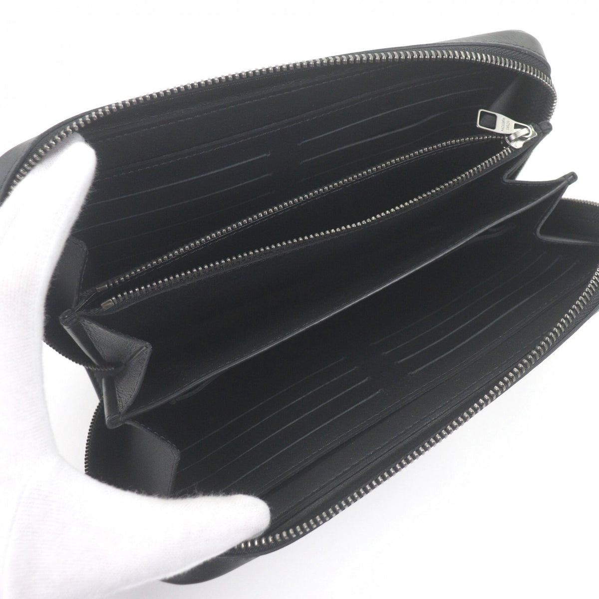 Louis Vuitton Damier Infini Black Leather Long Wallet (Bi-Fold) (Pre-Owned)