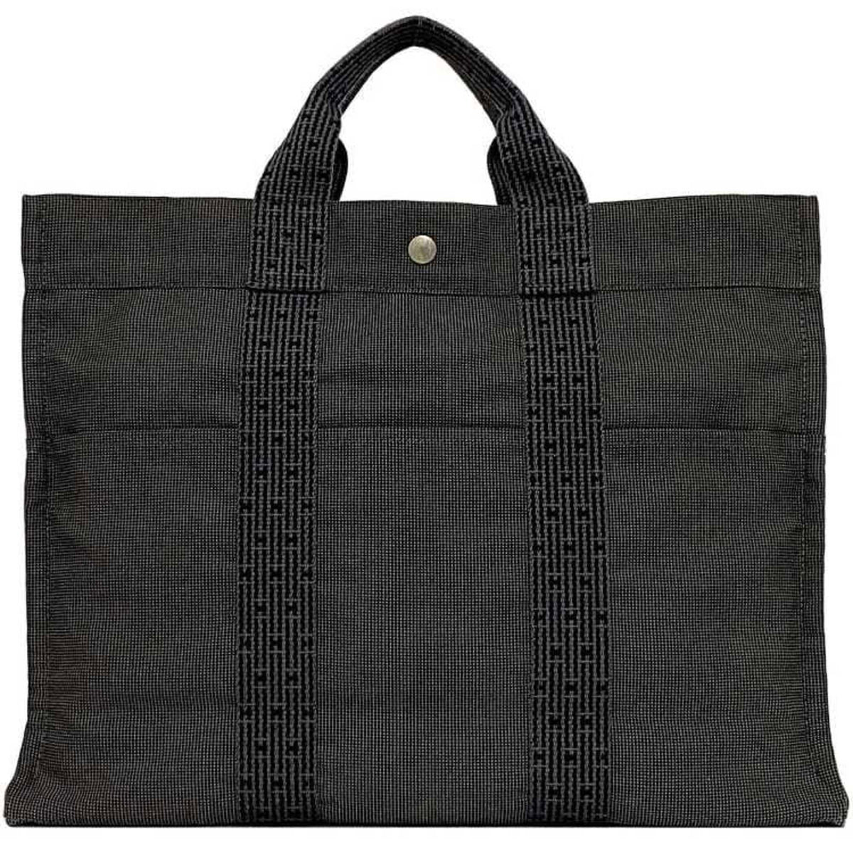 Hermes Gray Canvas Tote Bag (Pre-Owned)