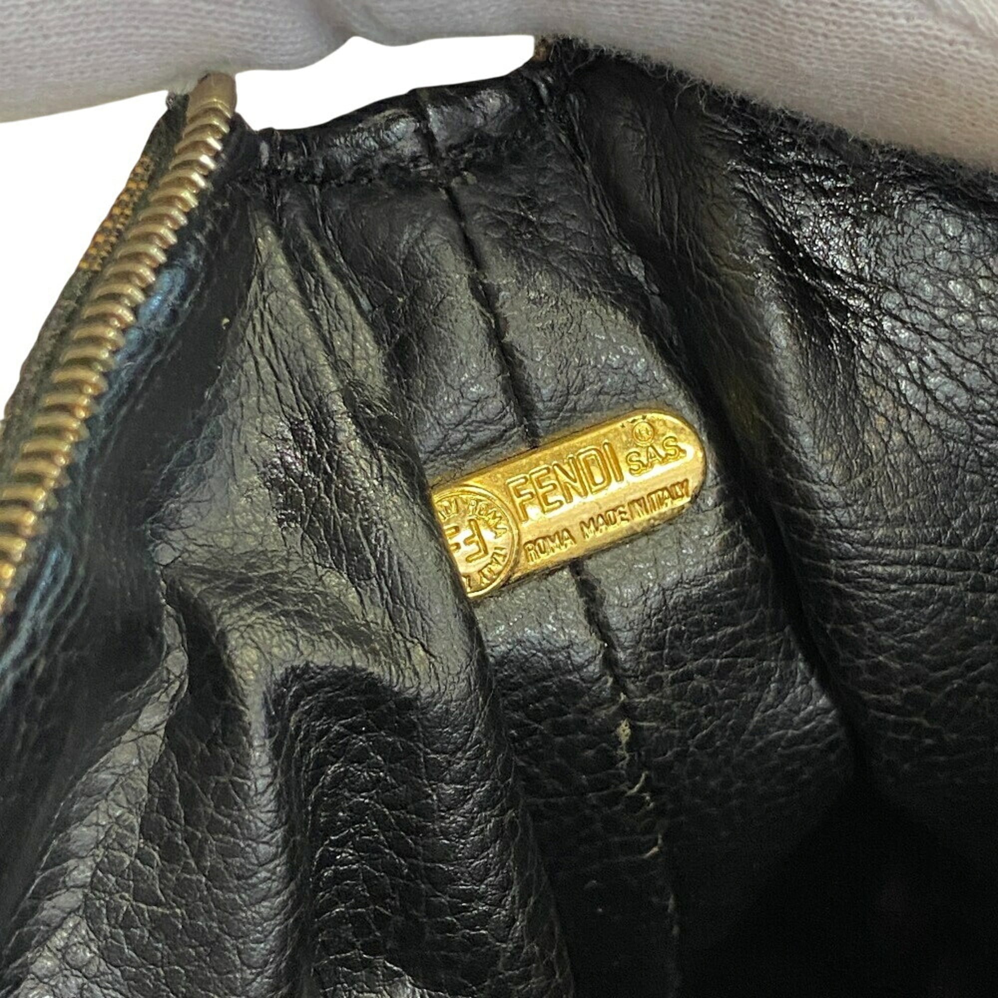 Fendi Zucca Brown Canvas Handbag Pouch (Pre-Owned)