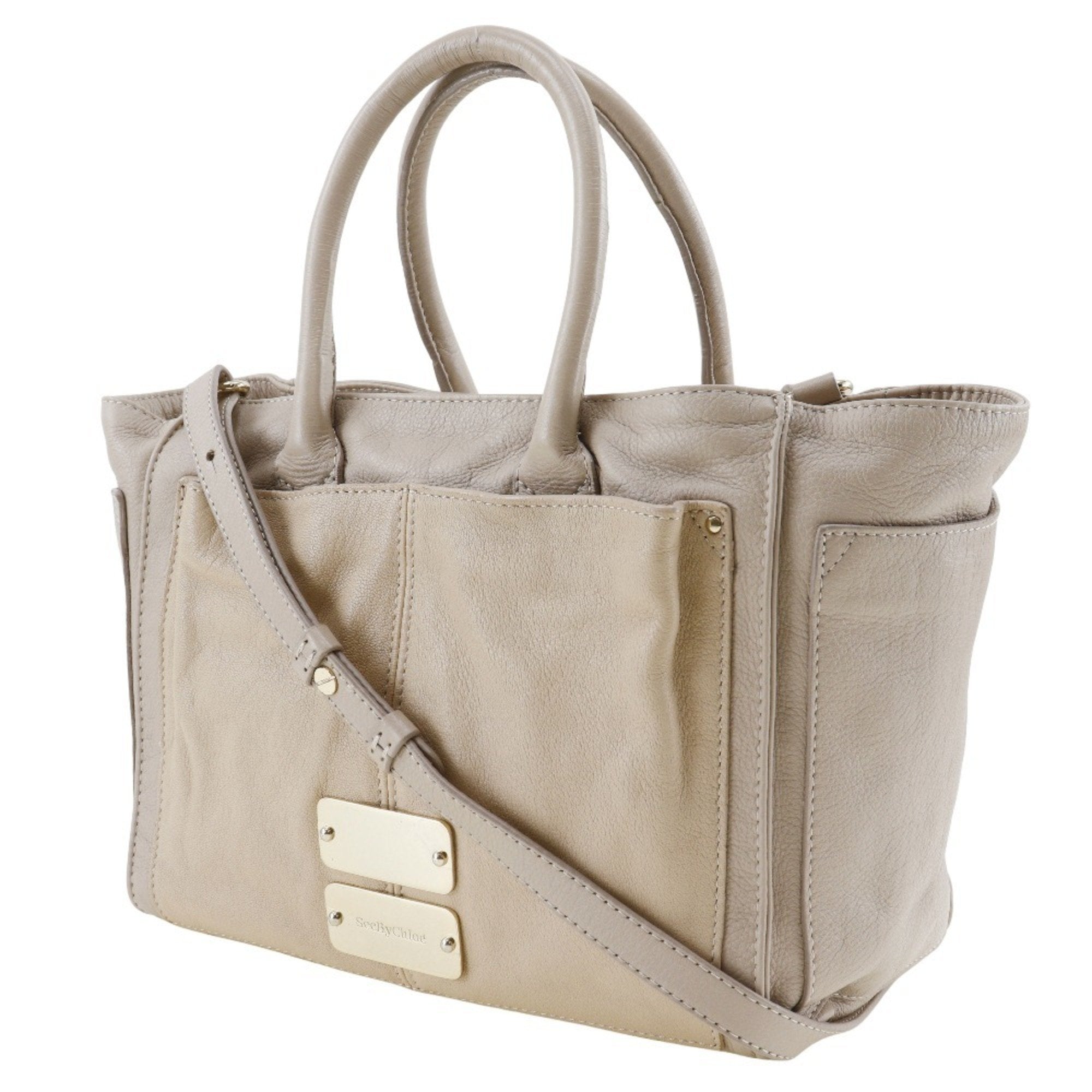 See By Chloé Beige Leather Handbag (Pre-Owned)