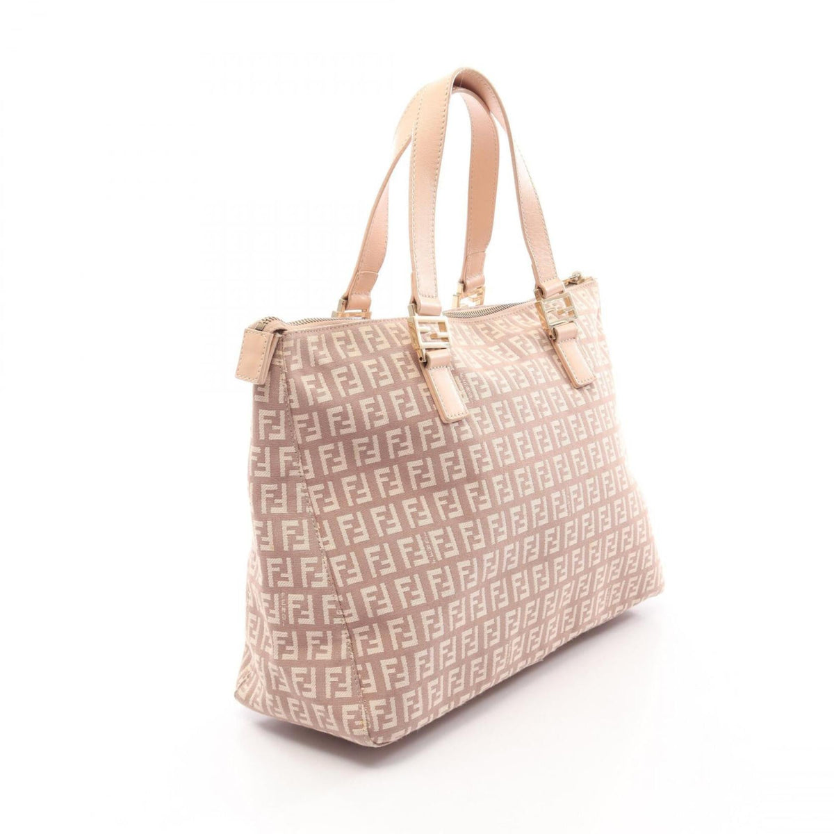 Fendi Pink Canvas Leather Handbag Tote Bag (Pre-Owned)