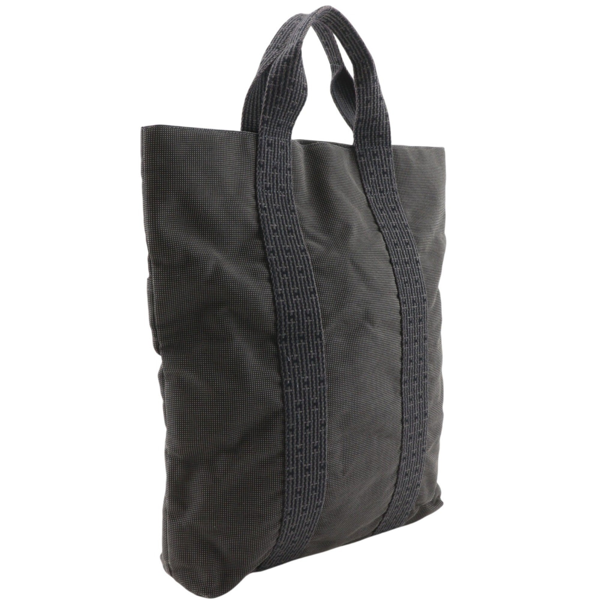 Hermes Her Line Gray Canvas Handbag Tote Bag (Pre-Owned)