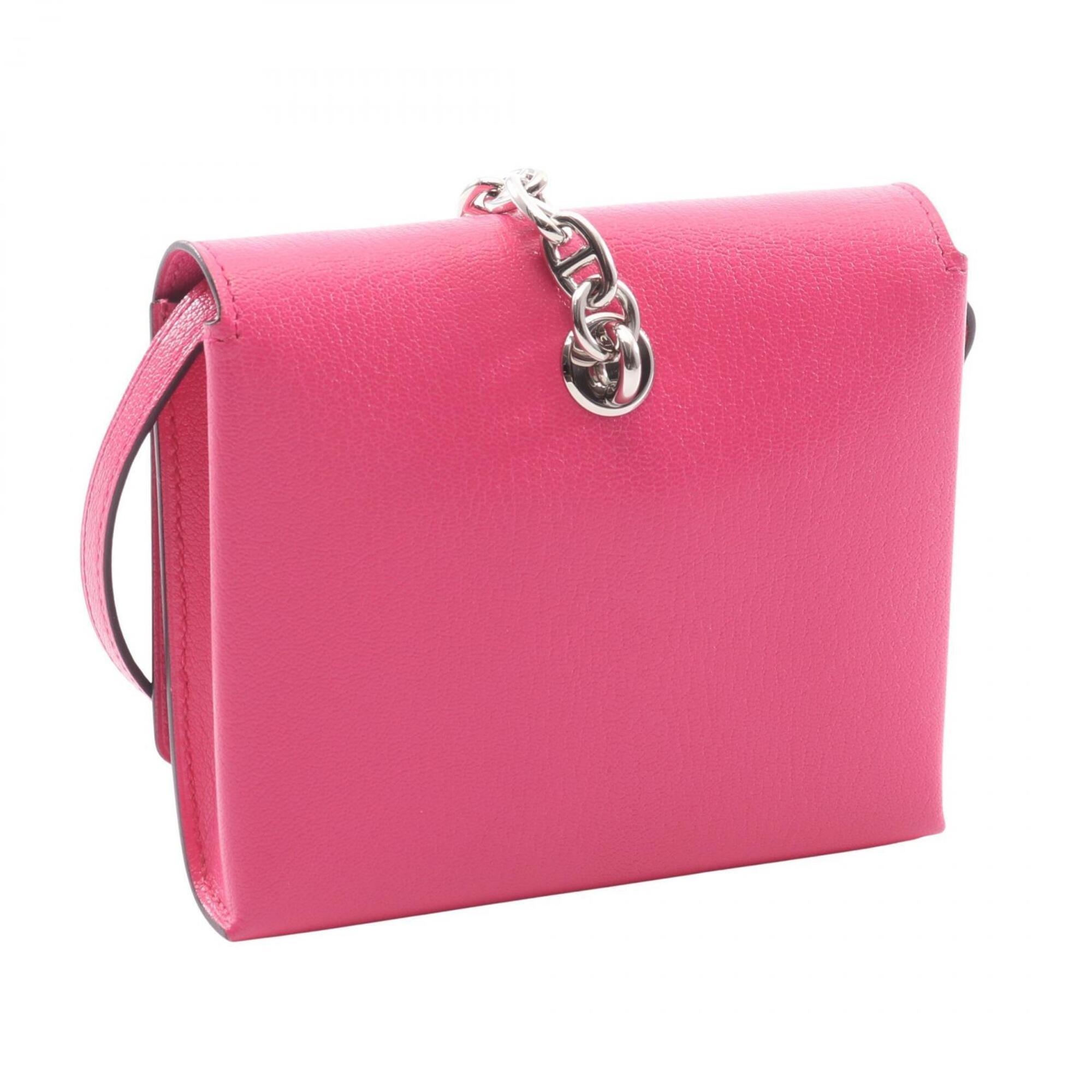 Hermes Pink Leather Handbag Shoulder Bag (Pre-Owned)