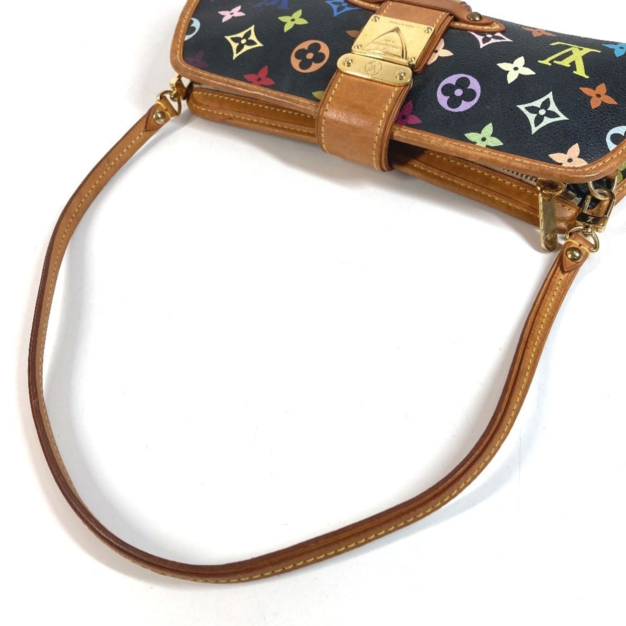 Louis Vuitton Black Monogram Multicolore Canvas Clutch Bag Handbag Pouch Shoulder Bag (Pre-Owned)