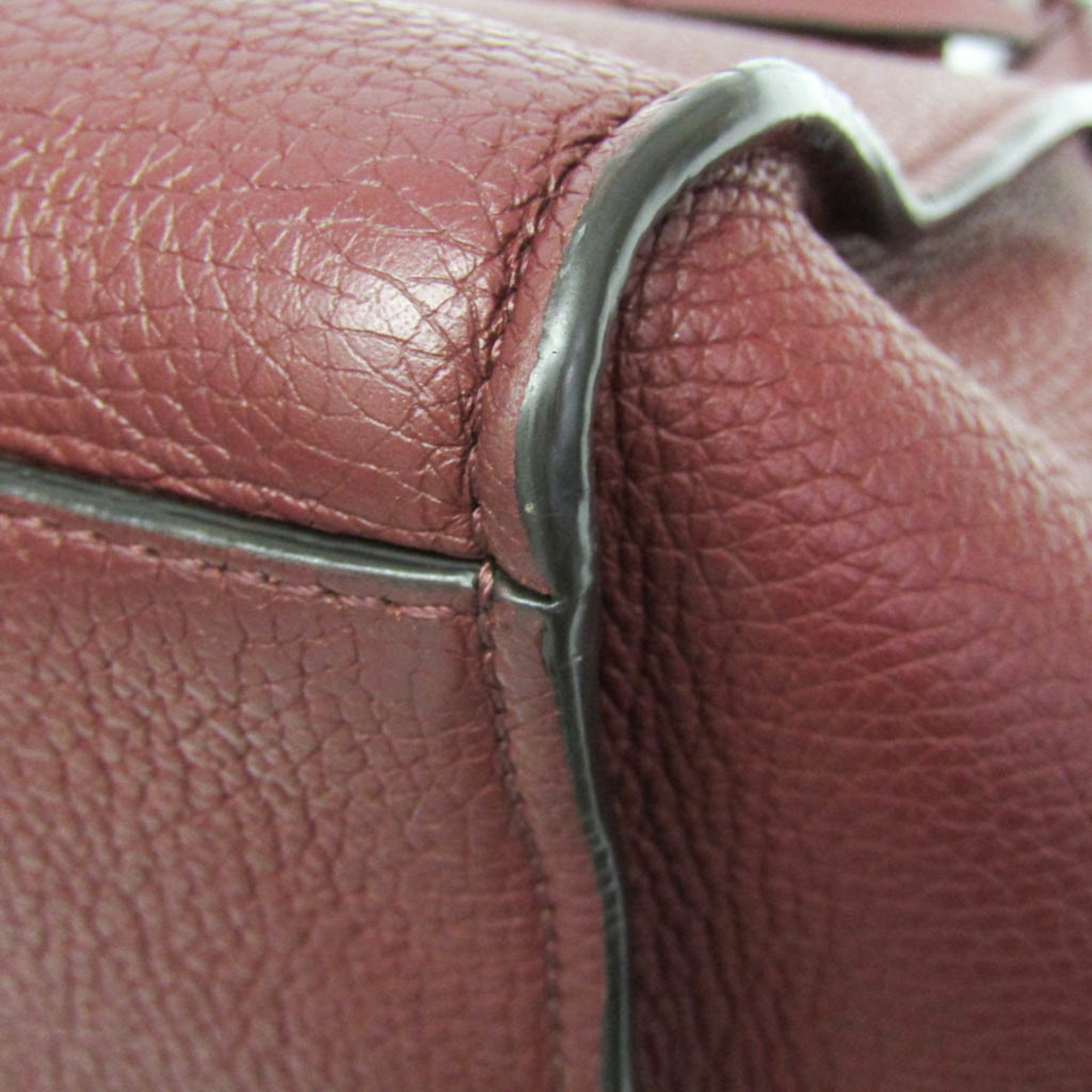 Celine Big Bag Smooth Leather Burgundy Leather Handbag (Pre-Owned)