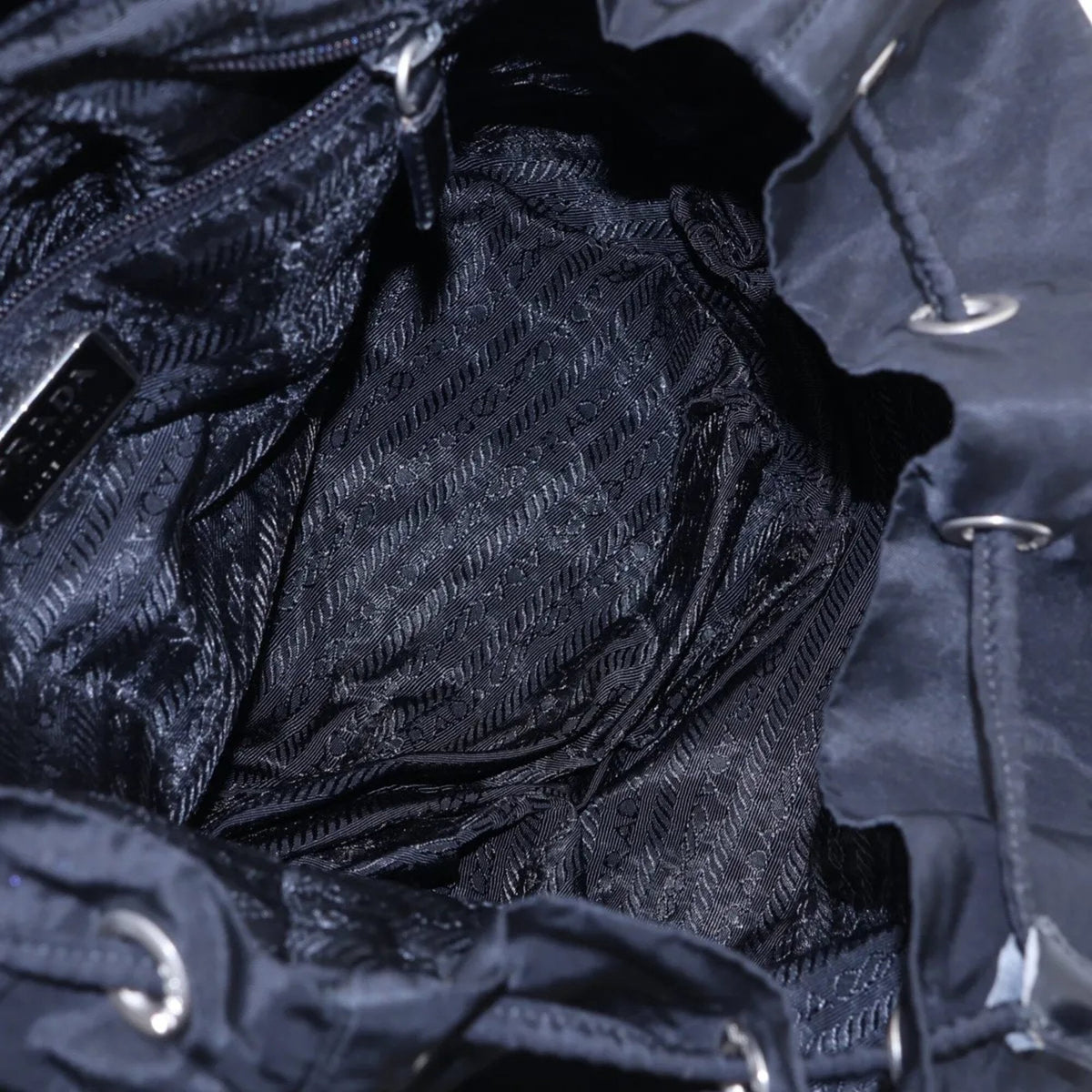 Prada Black Leather Nylon Backpack (Pre-Owned)