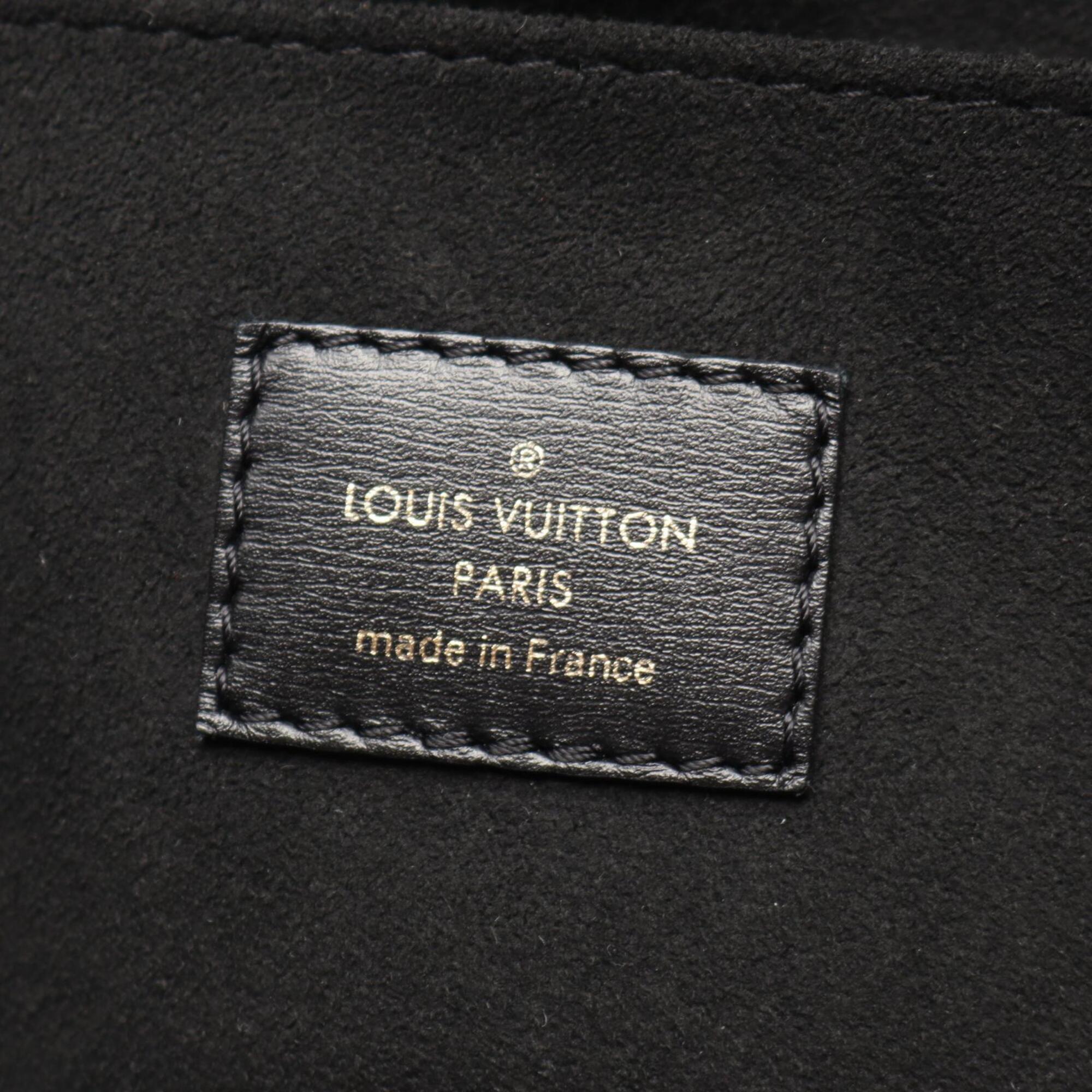 Louis Vuitton Black Gray Canvas Leather Handbag Tote Bag (Pre-Owned)