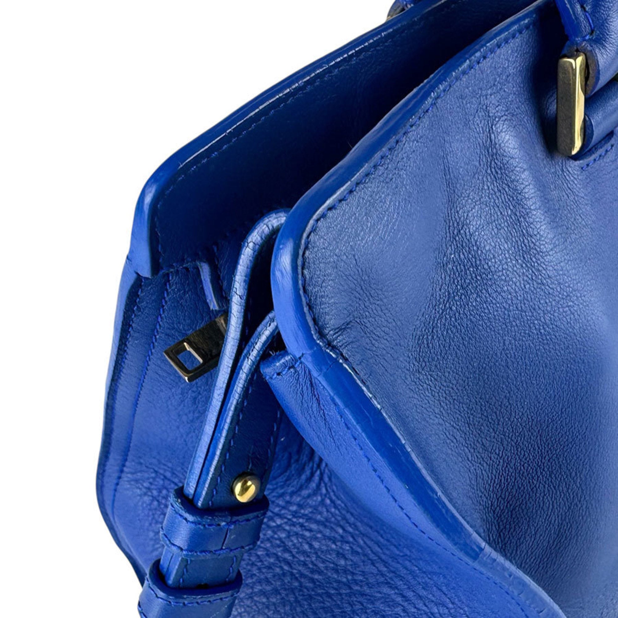 Saint Laurent Blue Leather Handbag Shoulder Bag (Pre-Owned)