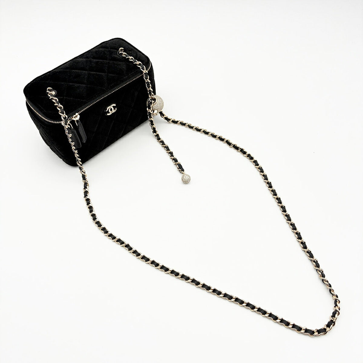 Chanel Black Leather Shoulder Bag Vanity Bag (Pre-Owned)