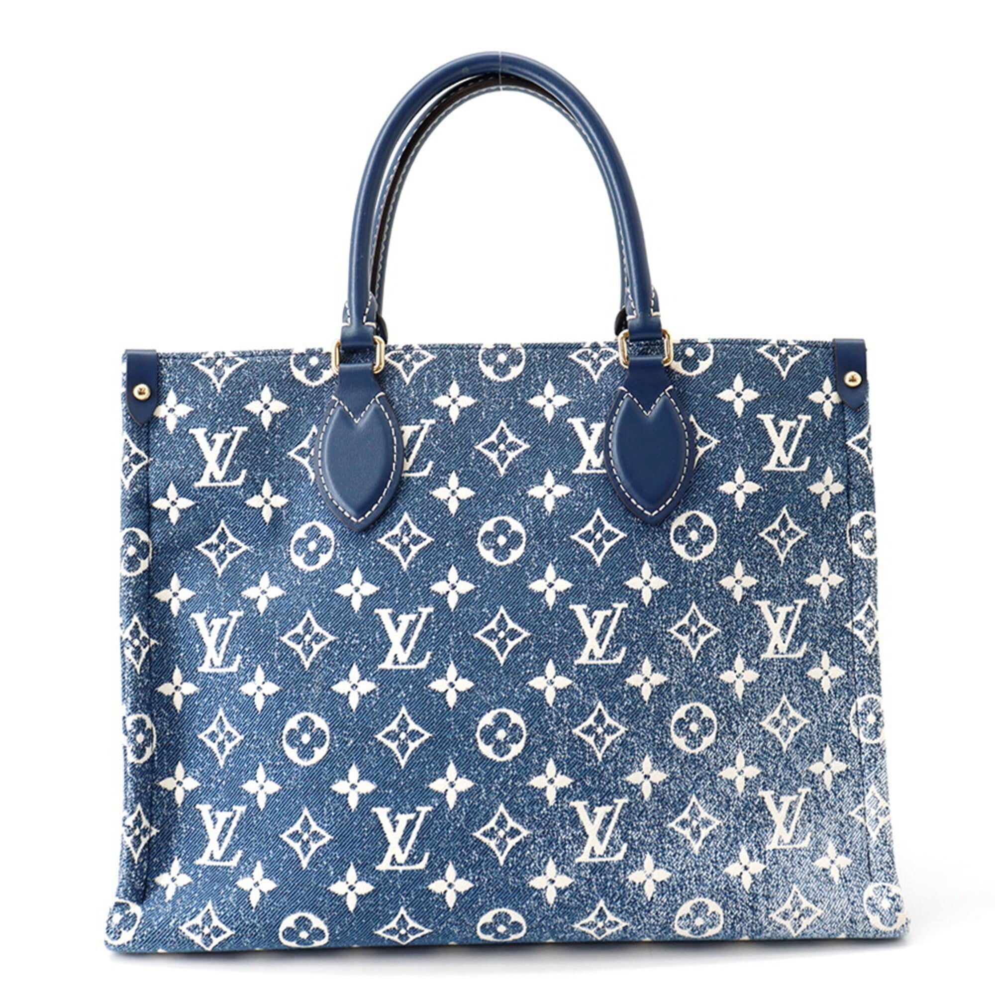 Louis Vuitton Blue Monogram Handbag Tote Bag (Pre-Owned)