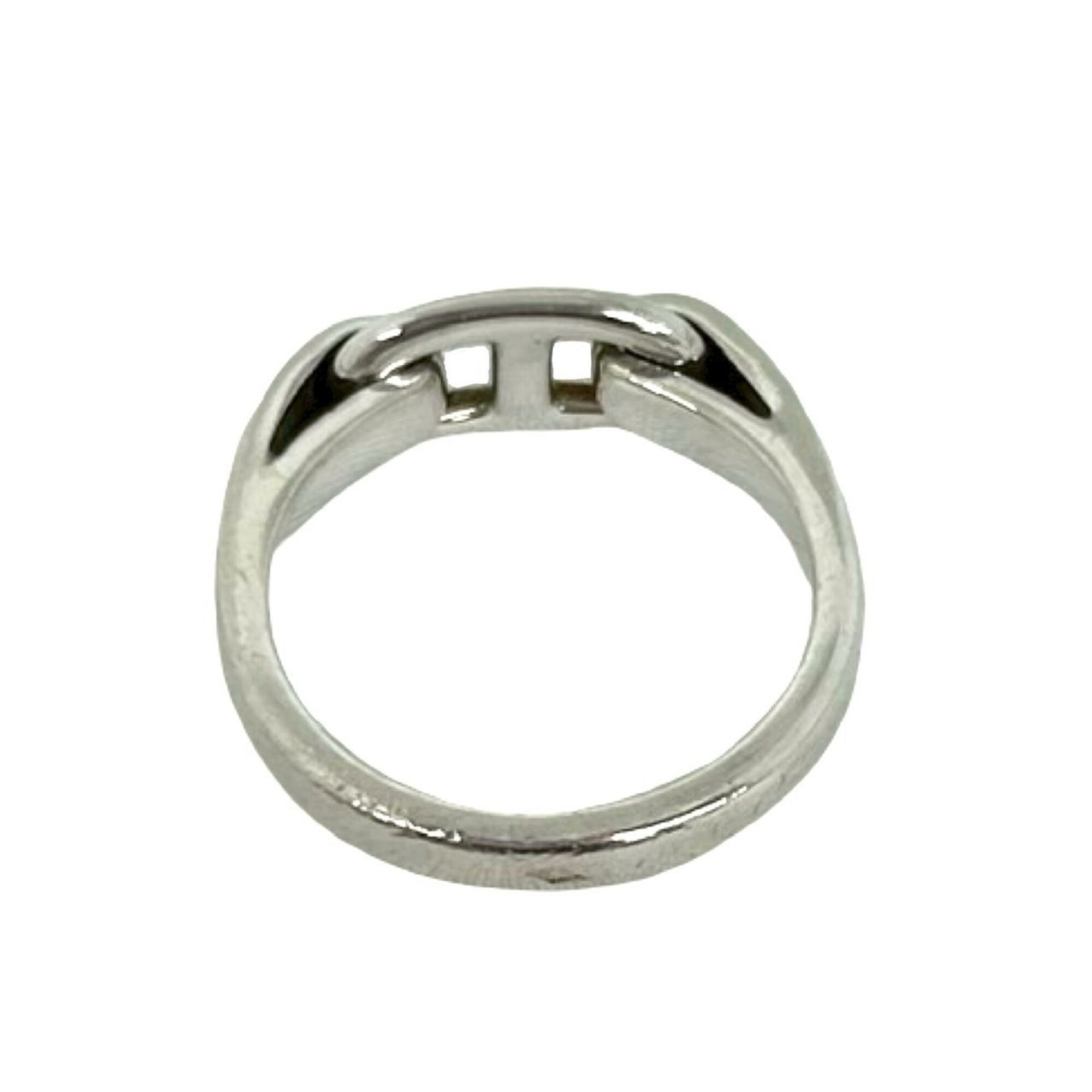 Hermes Silver Silver 925 Band Ring (Pre-Owned)