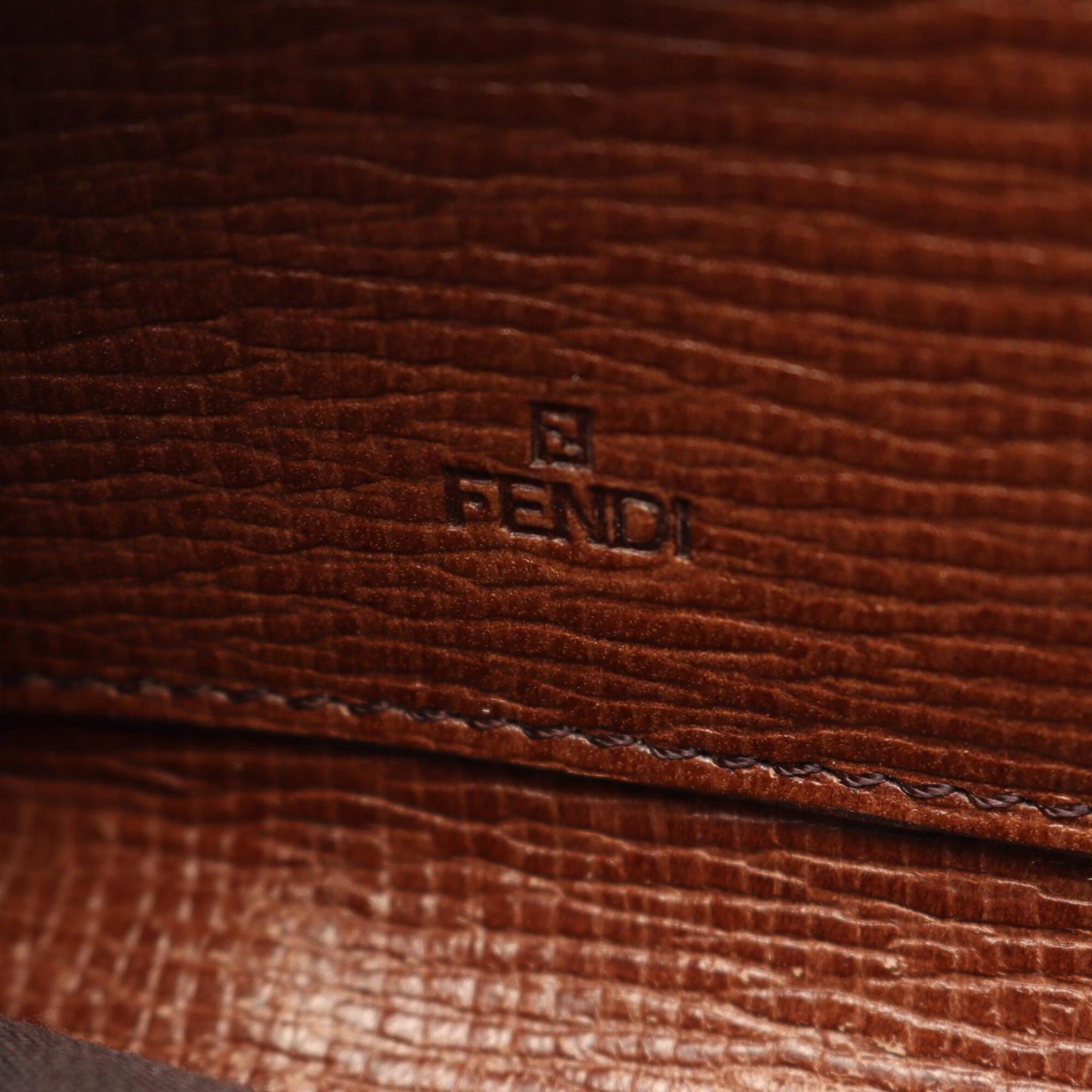 Fendi Black Brown Leather Pvc Long Wallet (Bi-Fold) (Pre-Owned)
