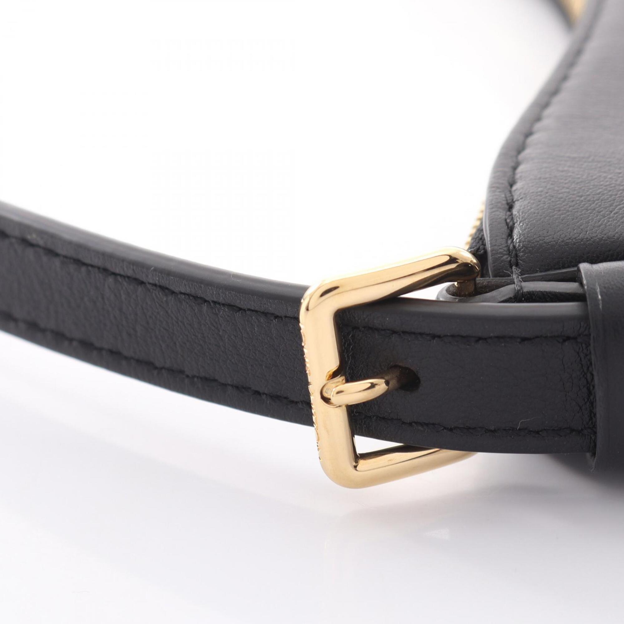 Louis Vuitton Black Leather Handbag Pochette Shoulder Bag (Pre-Owned)
