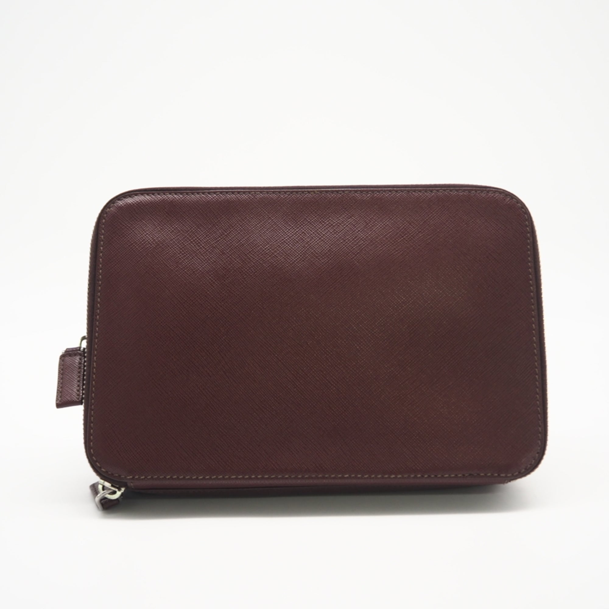 Prada Brown Leather Clutch Bag (Pre-Owned)