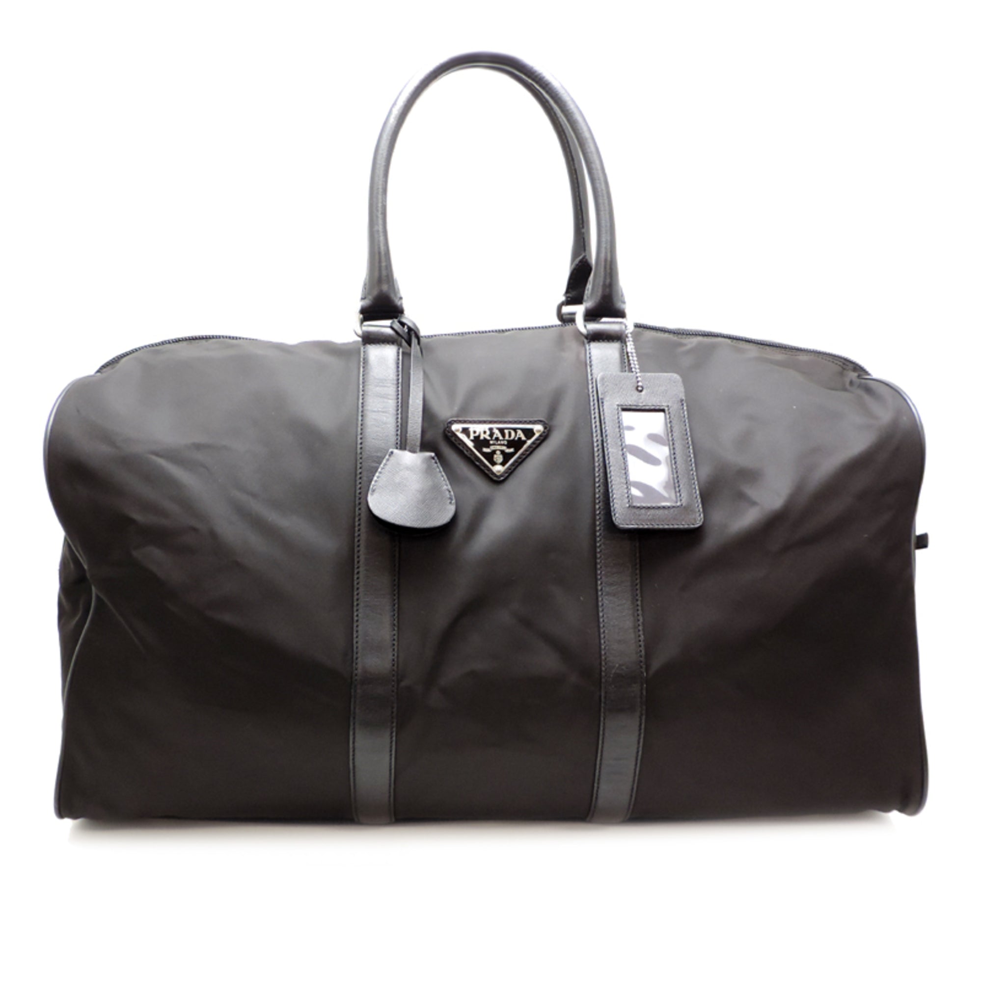 Prada Black Nero Nylon Boston Bag (Pre-Owned)