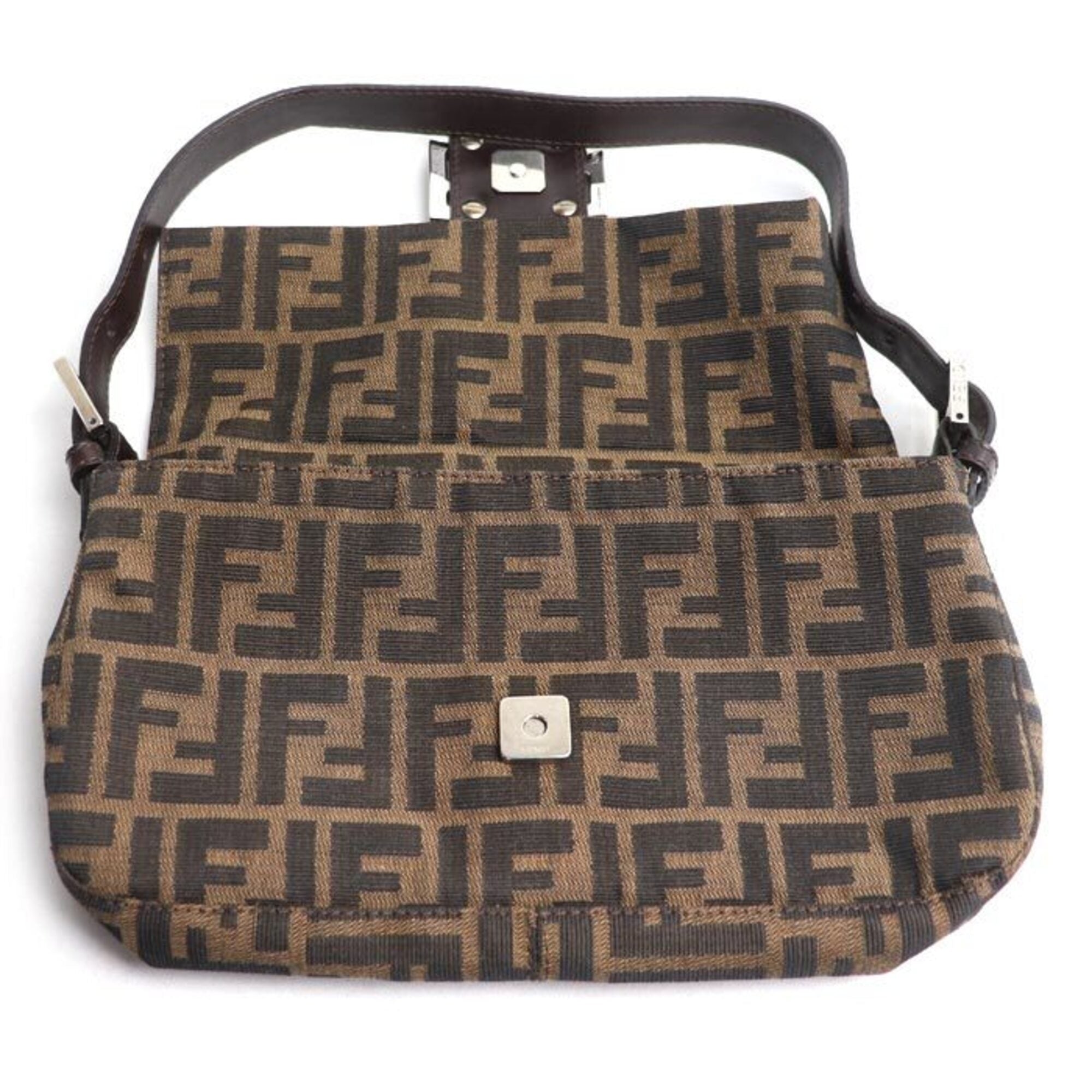 Fendi Brown Canvas Leather Handbag (Pre-Owned)
