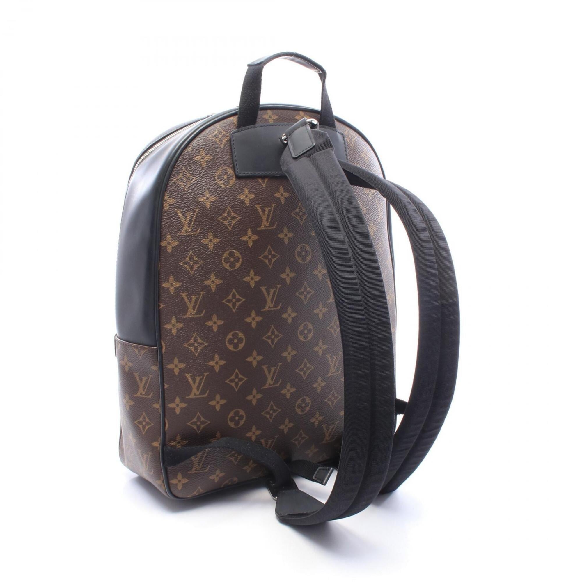 Louis Vuitton Black Brown Monogram Macassar Coated Canvas Pvc Coated Canvas Leather Backpack Handbag (Pre-Owned)