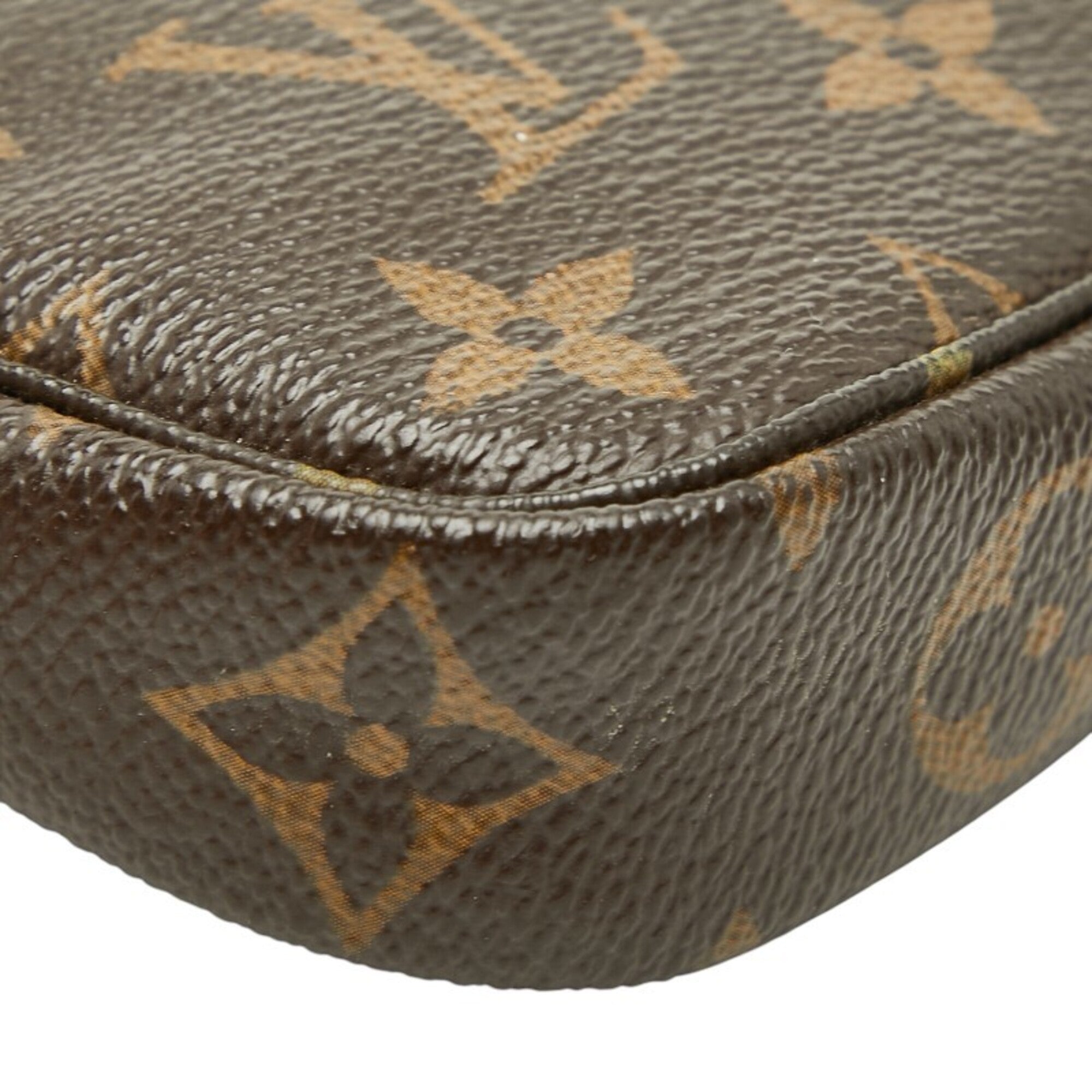 Louis Vuitton Brown Pvc Leather Handbag Pochette (Pre-Owned)