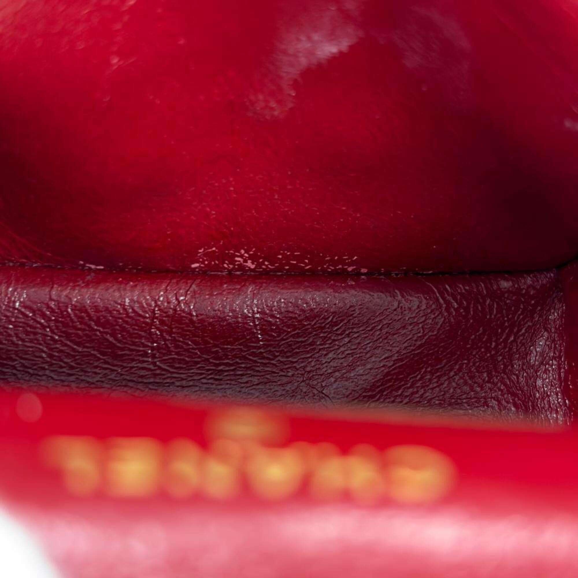 Chanel Matelasse Red Color Leather Handbag (Pre-Owned)