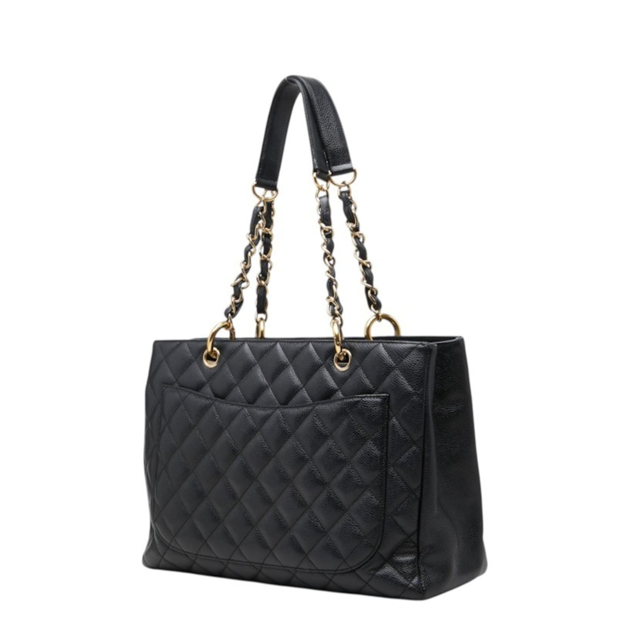 Chanel Black Grained Calfskin Shoulder Bag Tote Bag (Pre-Owned)