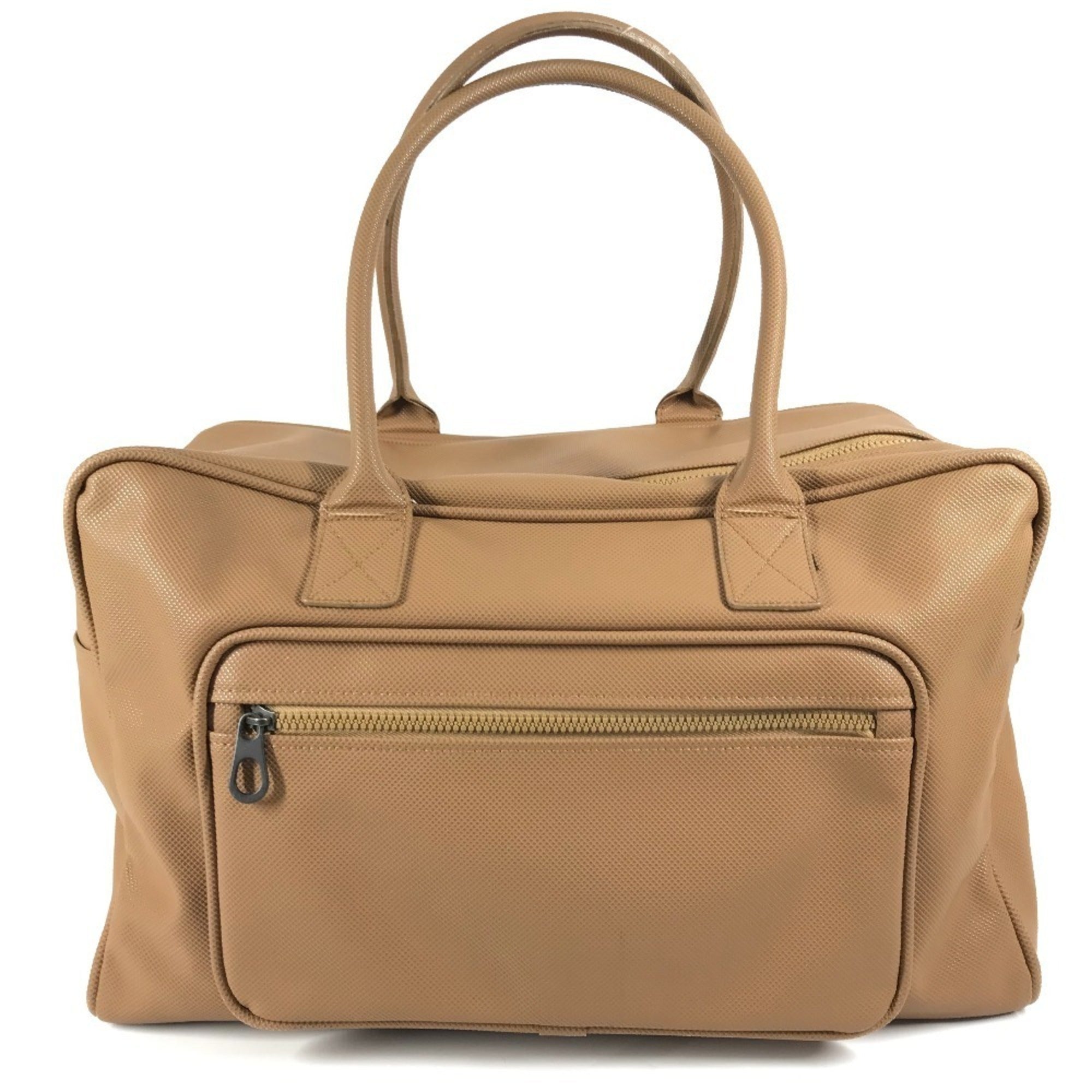 Bottega Veneta Beige Orange Pvc Boston Bag Shoulder Bag (Pre-Owned)
