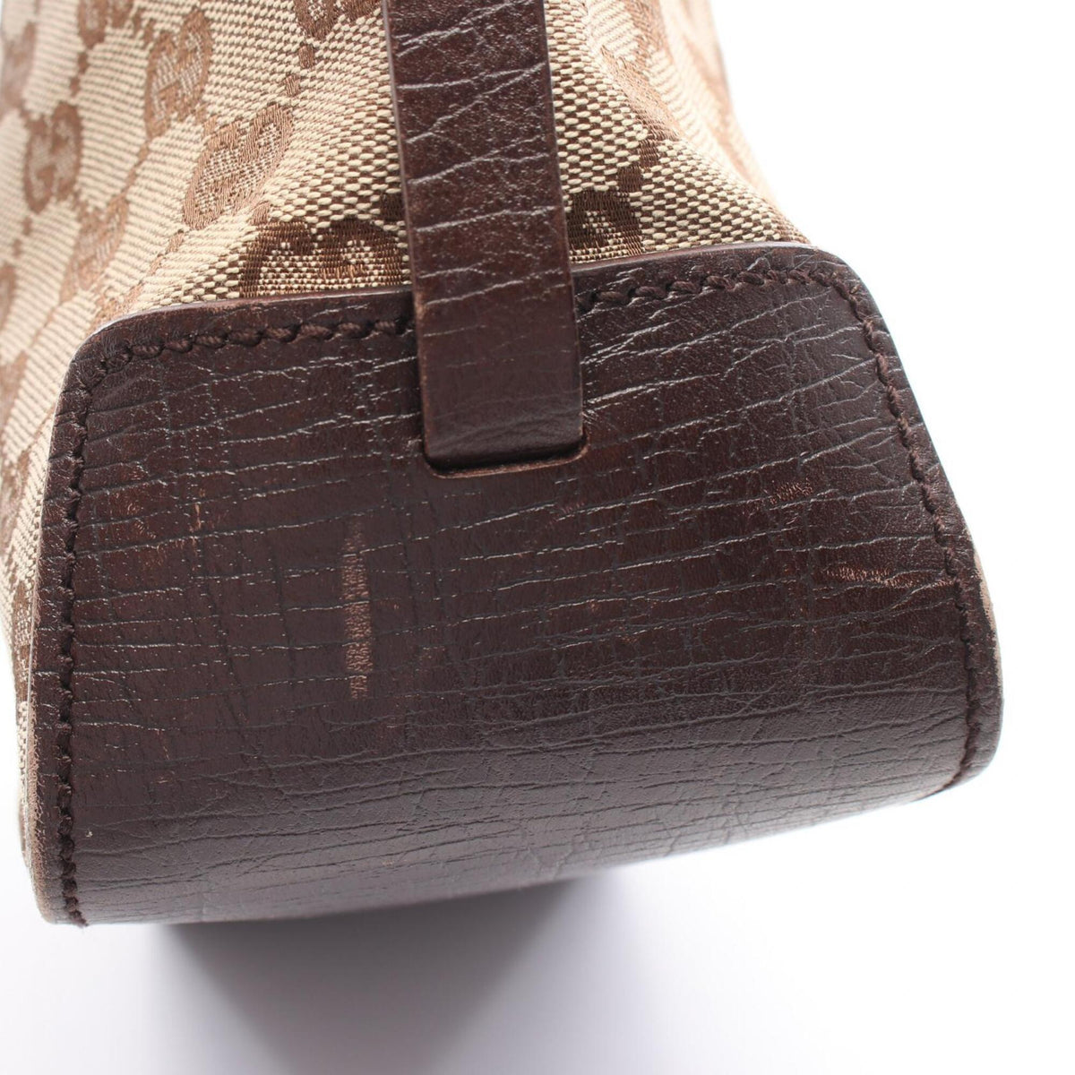 Gucci Beige Brown Gg Canvas Leather Handbag Tote Bag (Pre-Owned)
