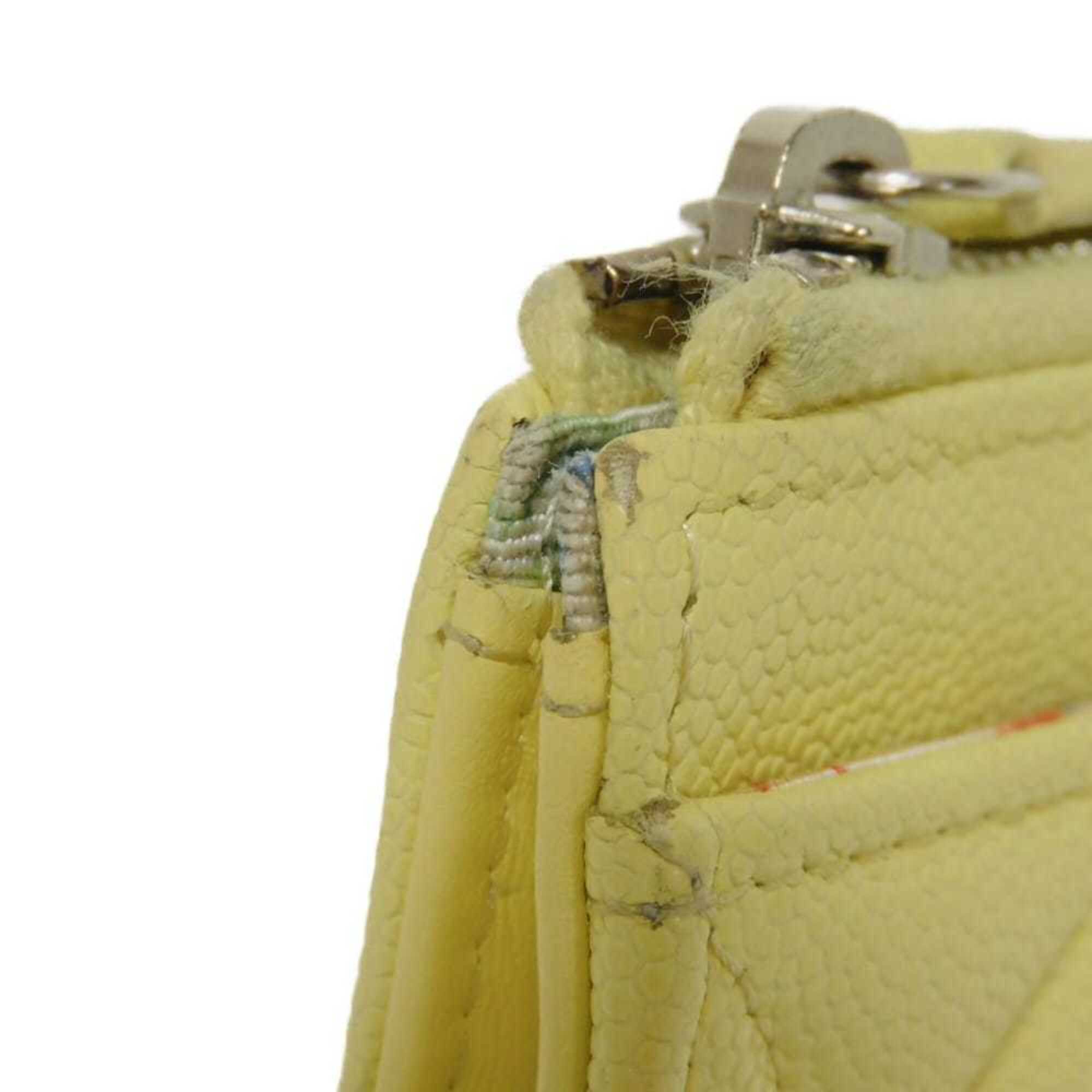 Chanel Yellow Grained Calfskin Coin Purse/Coin Case (Pre-Owned)