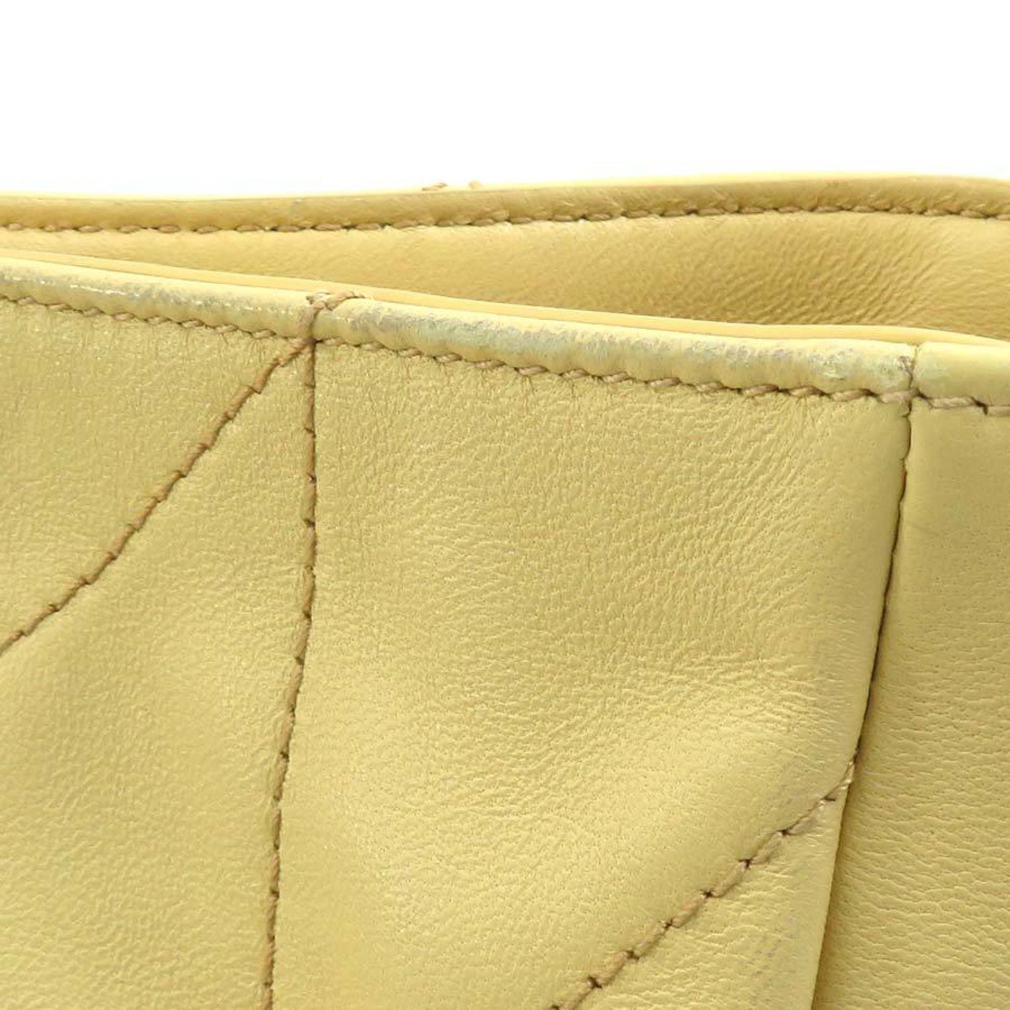 Saint Laurent Cream Yellow Leather Shoulder Bag (Pre-Owned)