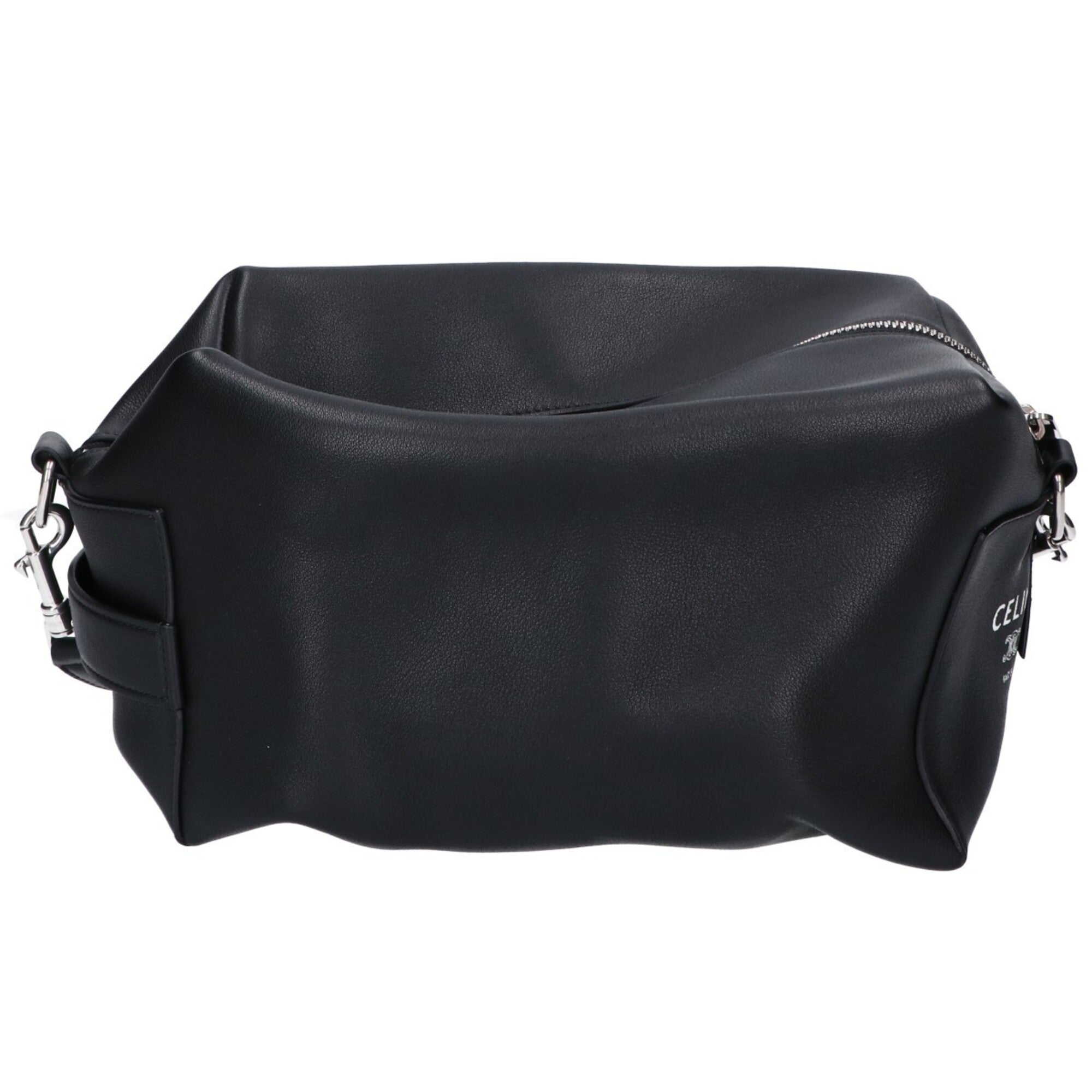 Celine Black Leather Messenger Bag Shoulder Bag (Pre-Owned)
