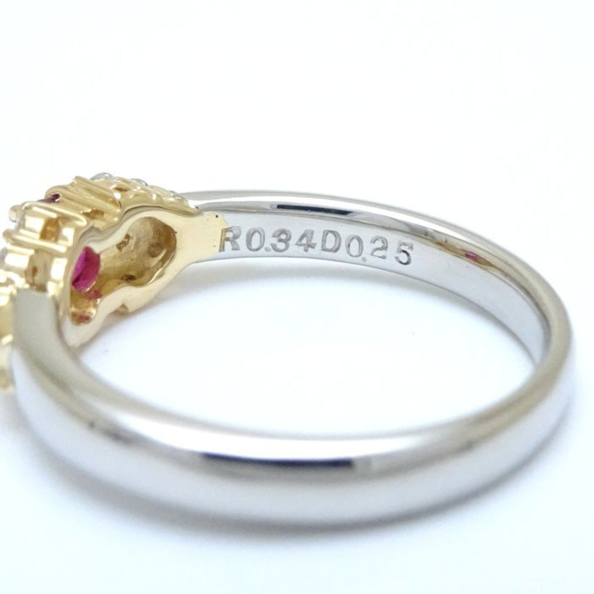 Celine Yellow Platinum 900 Band Ring (Pre-Owned)
