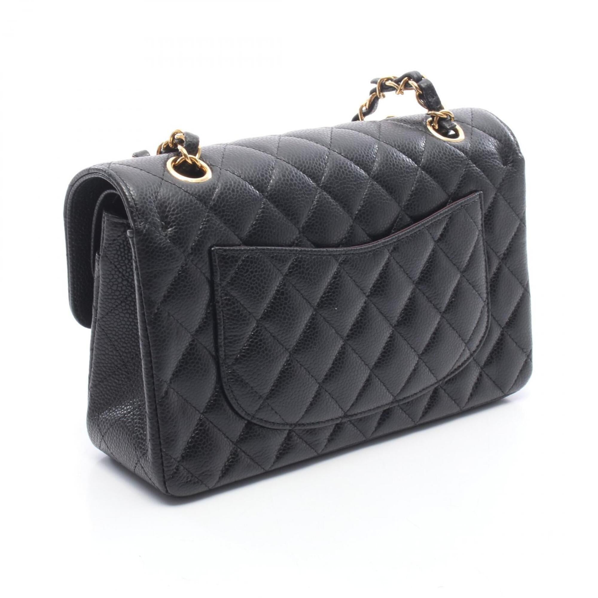 Chanel Black Grained Calfskin Handbag Shoulder Bag (Pre-Owned)