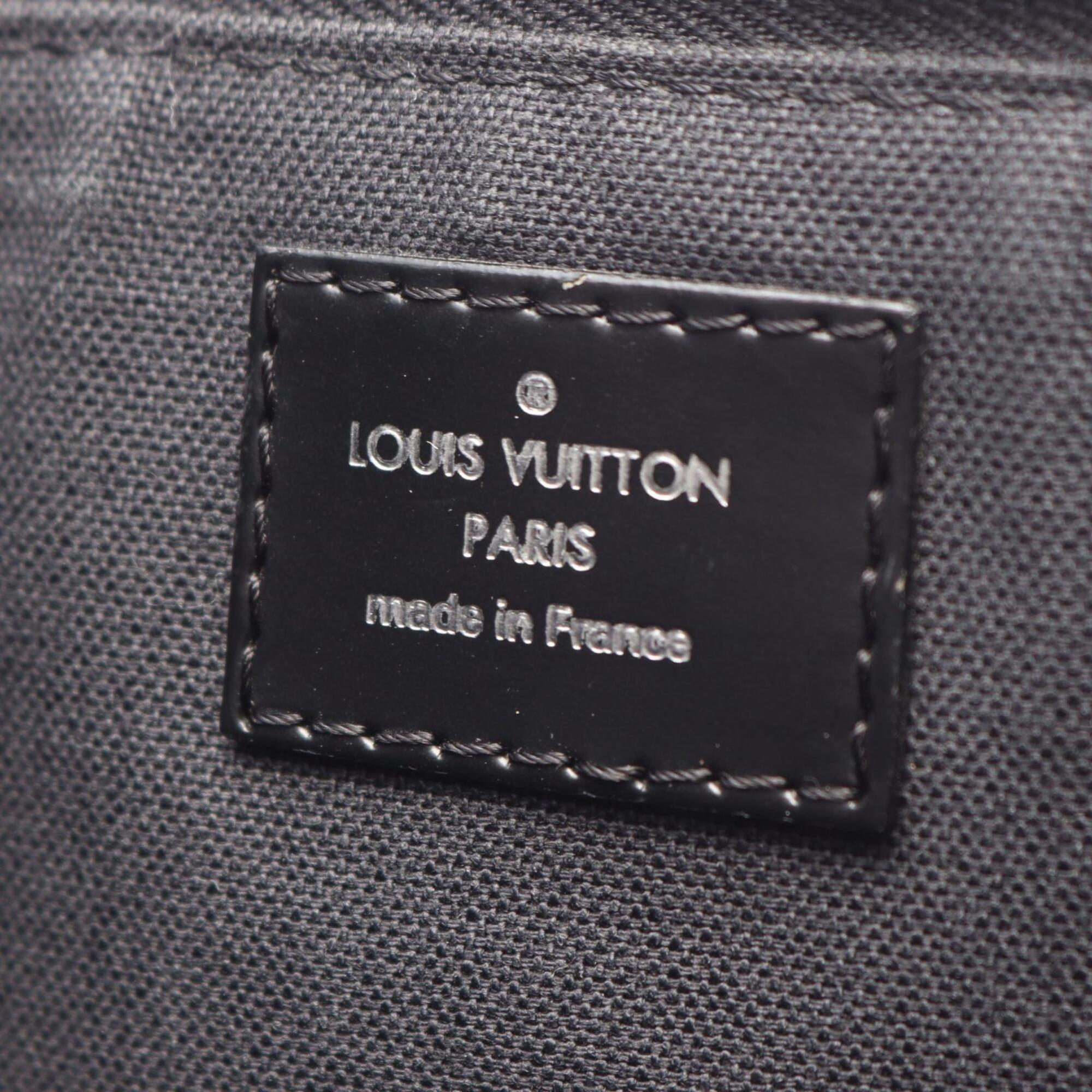 Louis Vuitton Black Coated Canvas Leather Handbag Shoulder Bag (Pre-Owned)