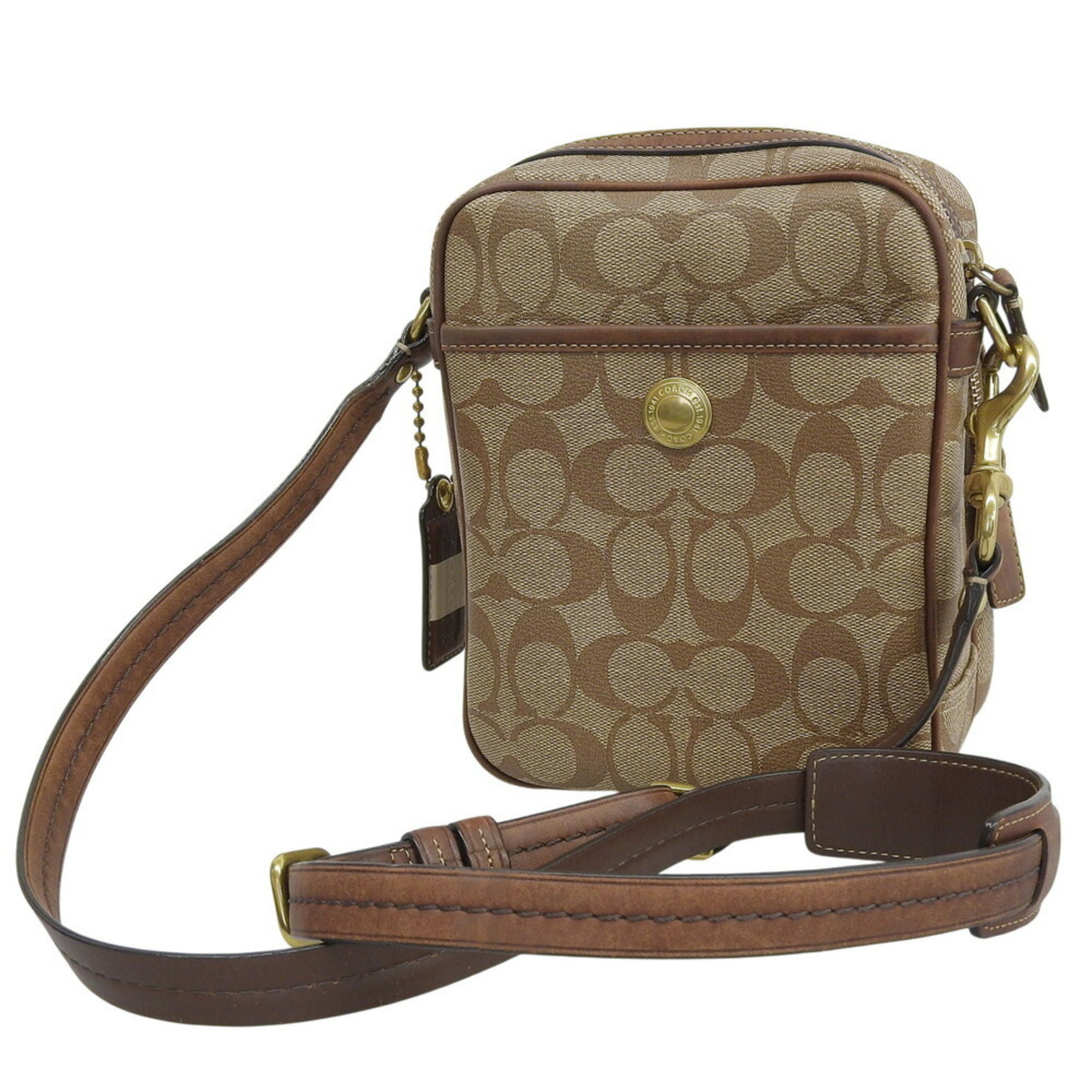 Coach Brown Pvc Shoulder Bag (Pre-Owned)