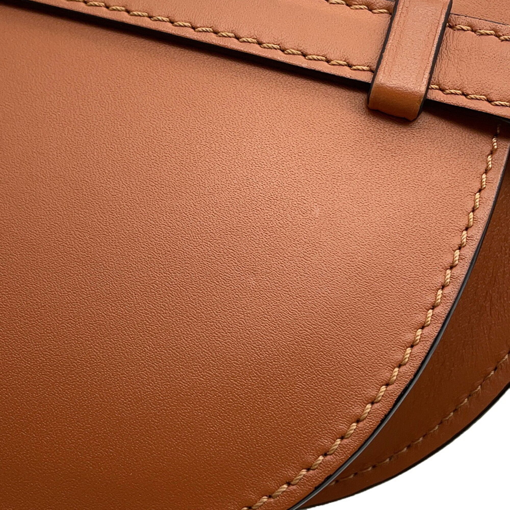 Loewe Brown Leather Canvas Handbag Shoulder Bag (Pre-Owned)