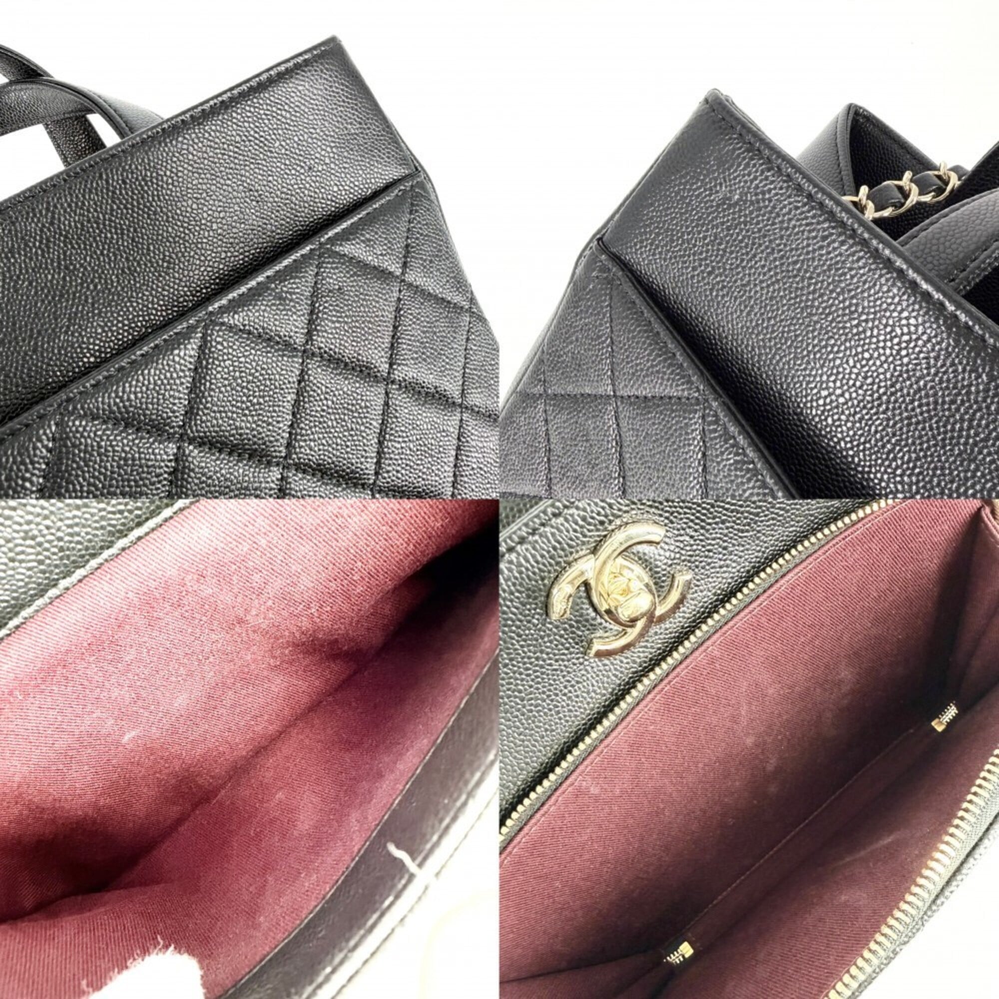 Chanel Matelasse Black Grained Calfskin Handbag Shoulder Bag (Pre-Owned)