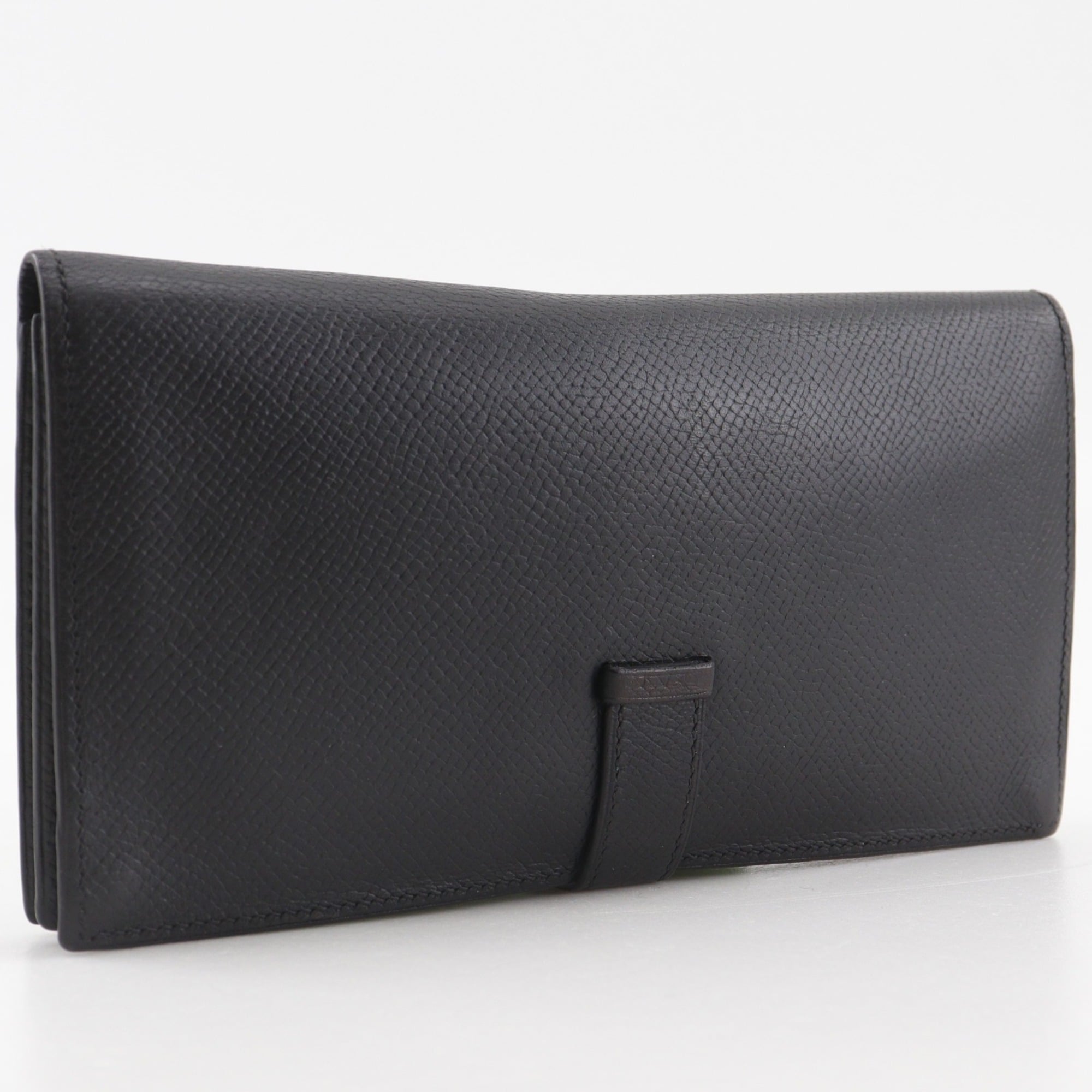 Hermes Black Epsom Leather Long Wallet (Bi-Fold) (Pre-Owned)