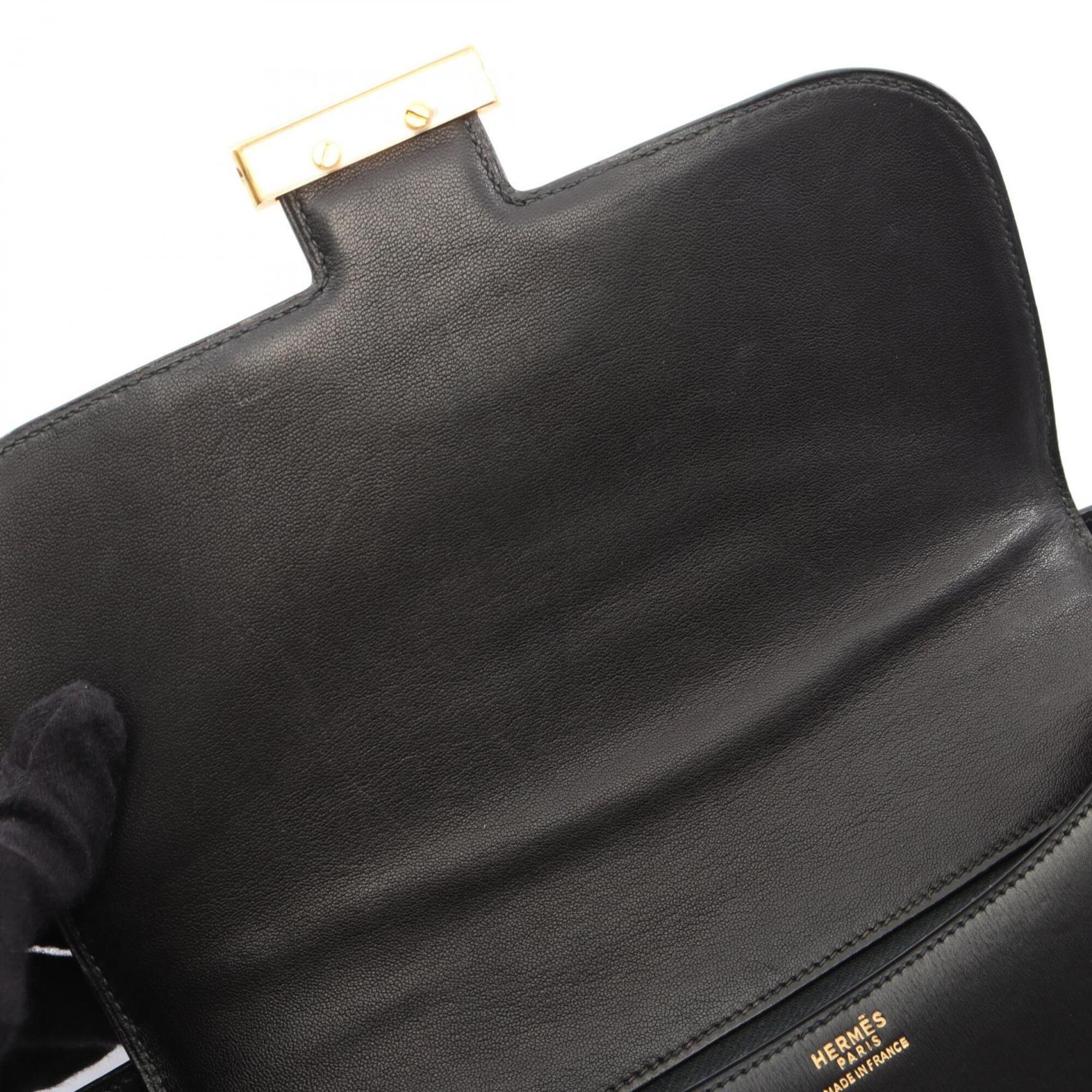 Hermes Constance Black Box Calf Leather Handbag Shoulder Bag (Pre-Owned)