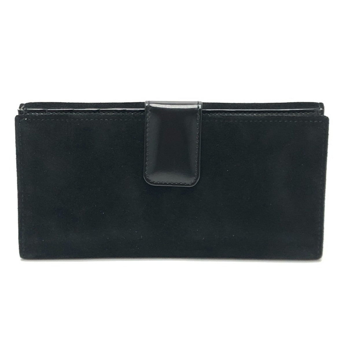 Gucci Black Suede Leather Long Wallet (Bi-Fold) (Pre-Owned)