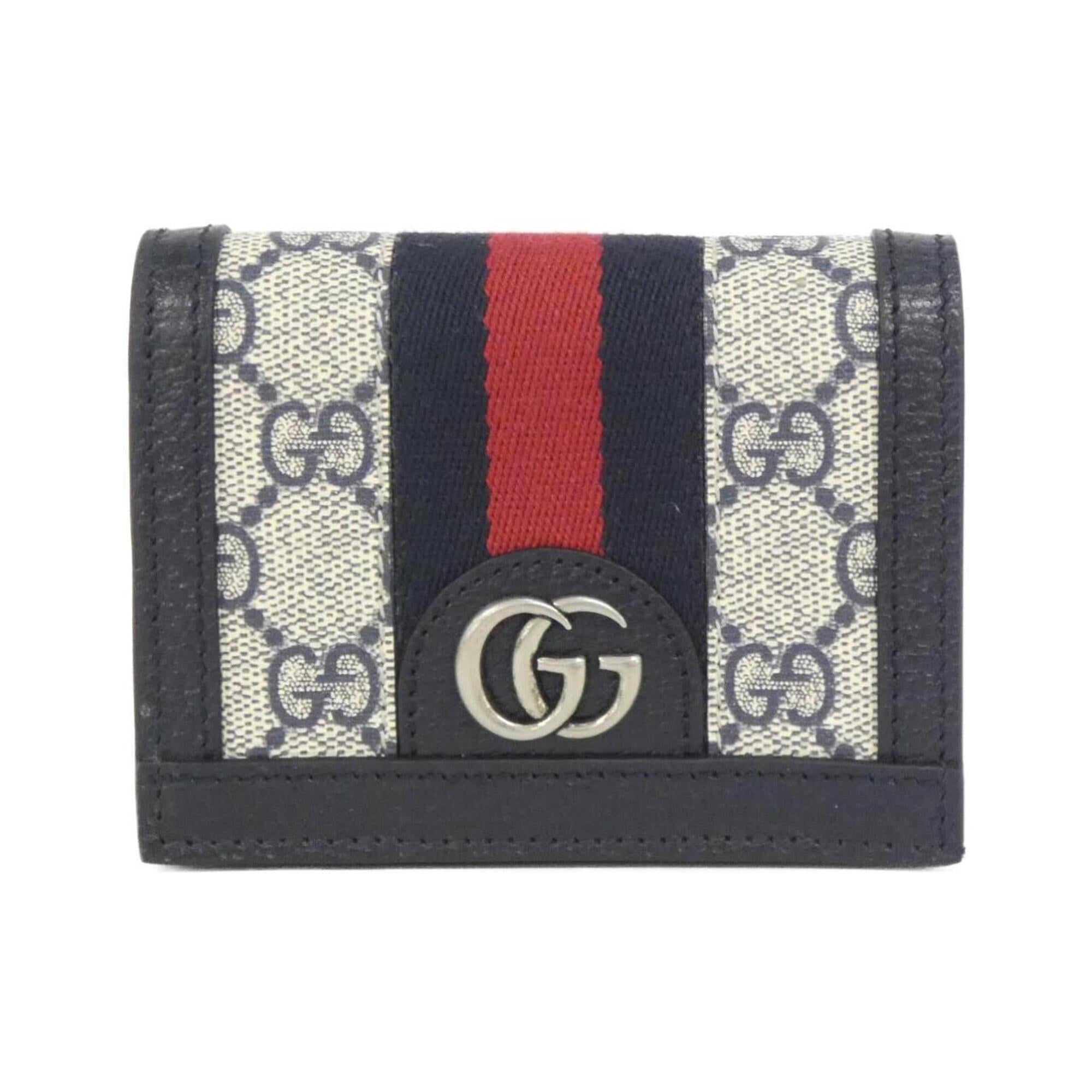 Gucci Beige Blue Gg Supreme Canvas Wallet (Bi-Fold) (Pre-Owned)