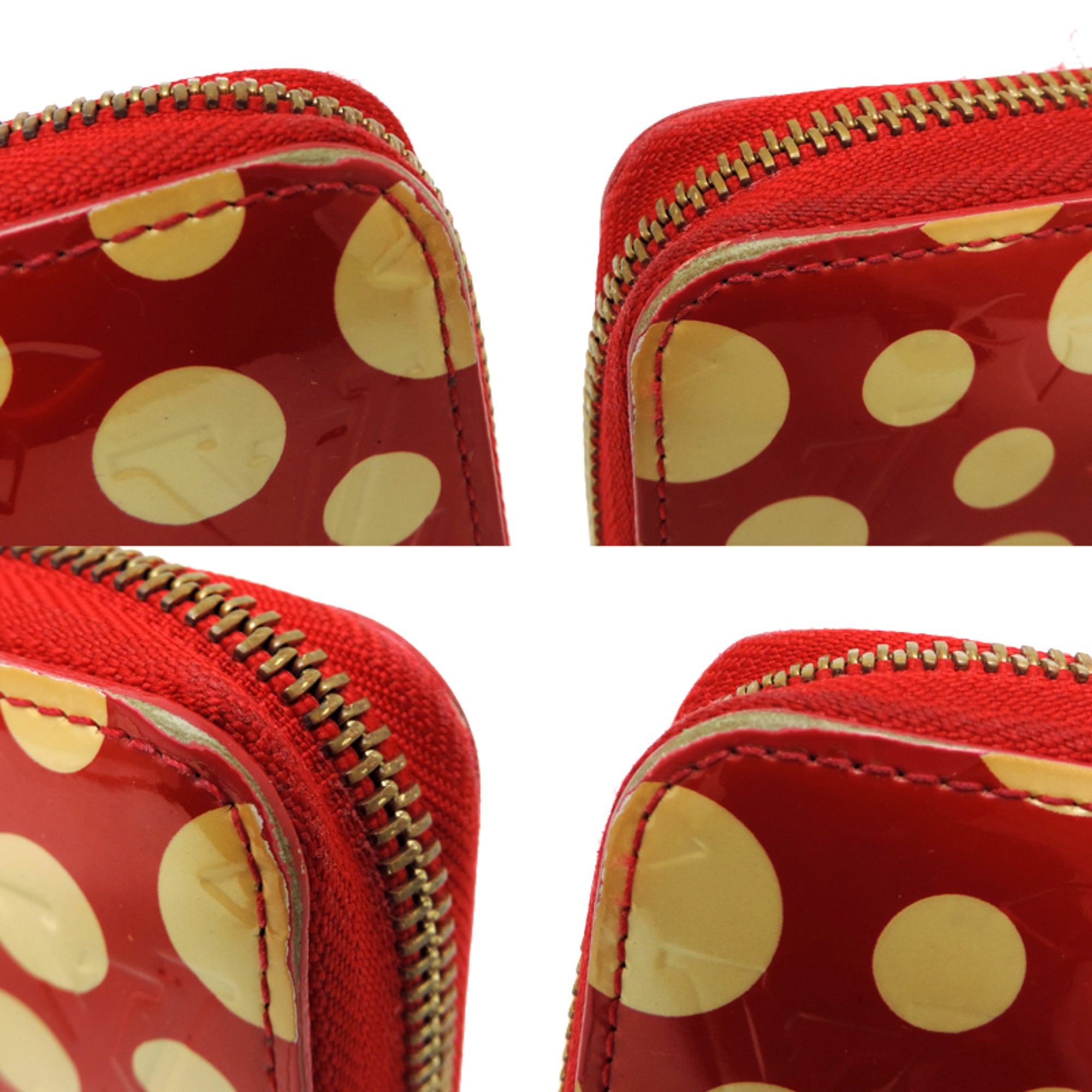 Louis Vuitton Red Color Rouge White Vernis Long Wallet (Bi-Fold) (Pre-Owned)