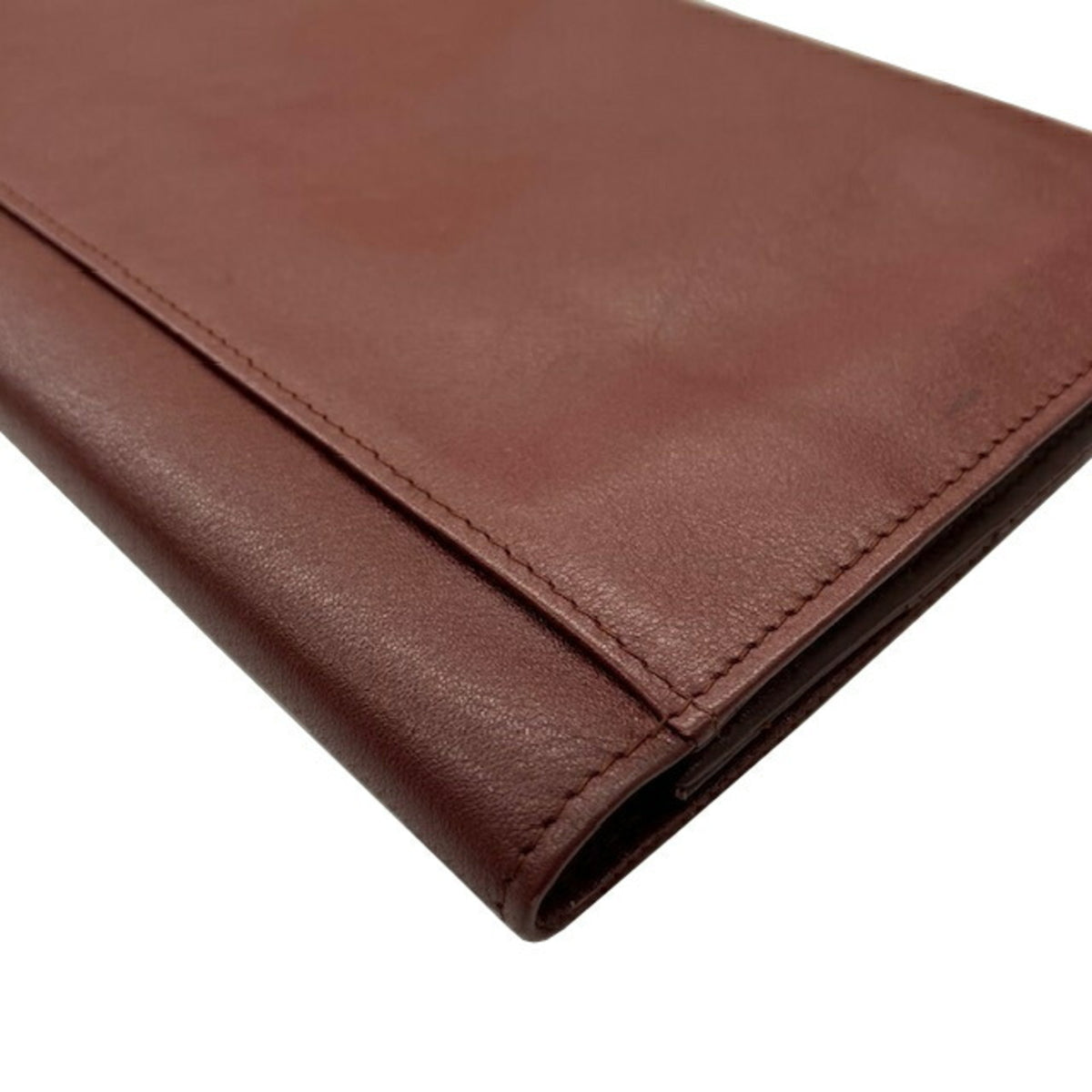 Cartier Bordeaux Leather Clutch Bag (Pre-Owned)