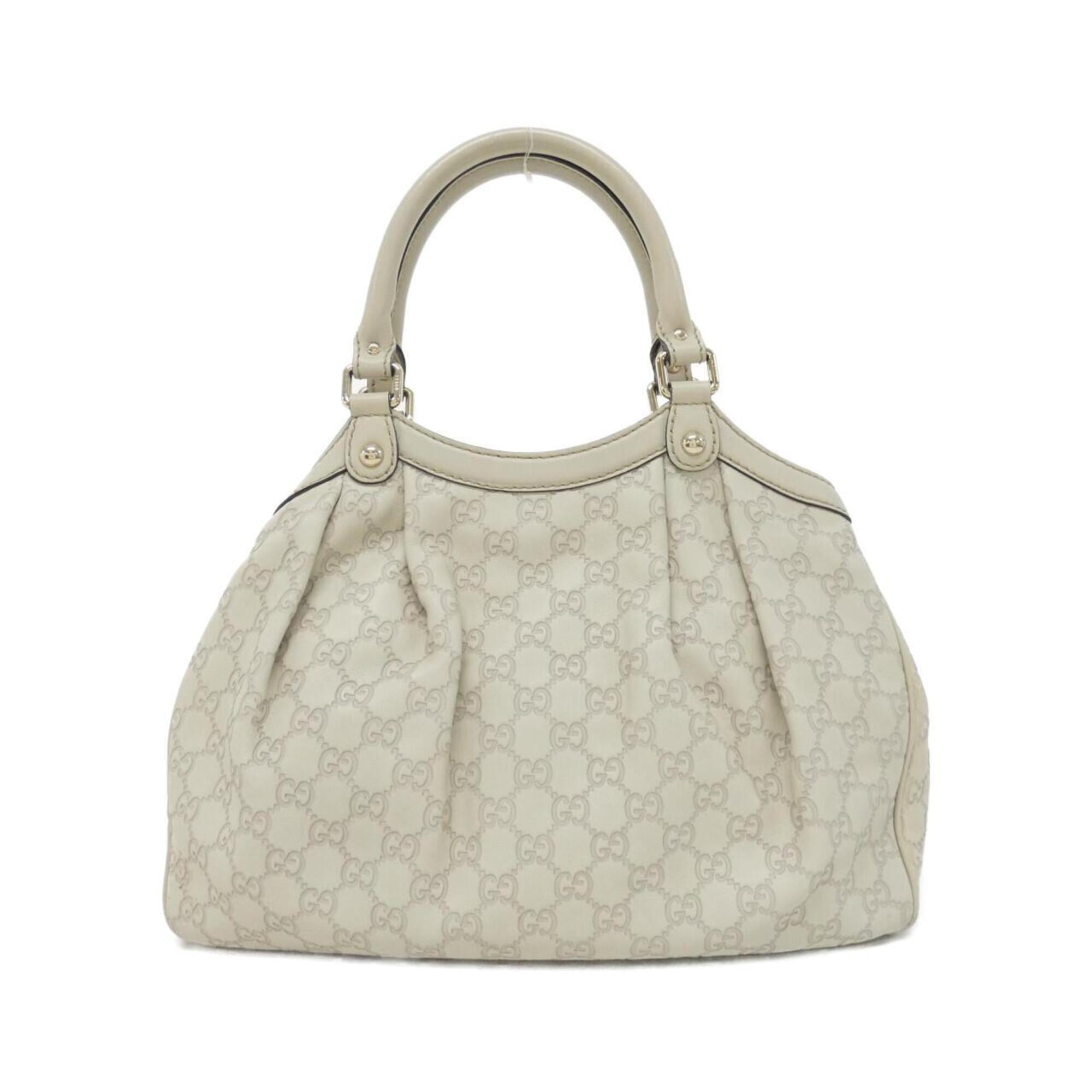 Gucci Off-White Gg Leather Handbag (Pre-Owned)