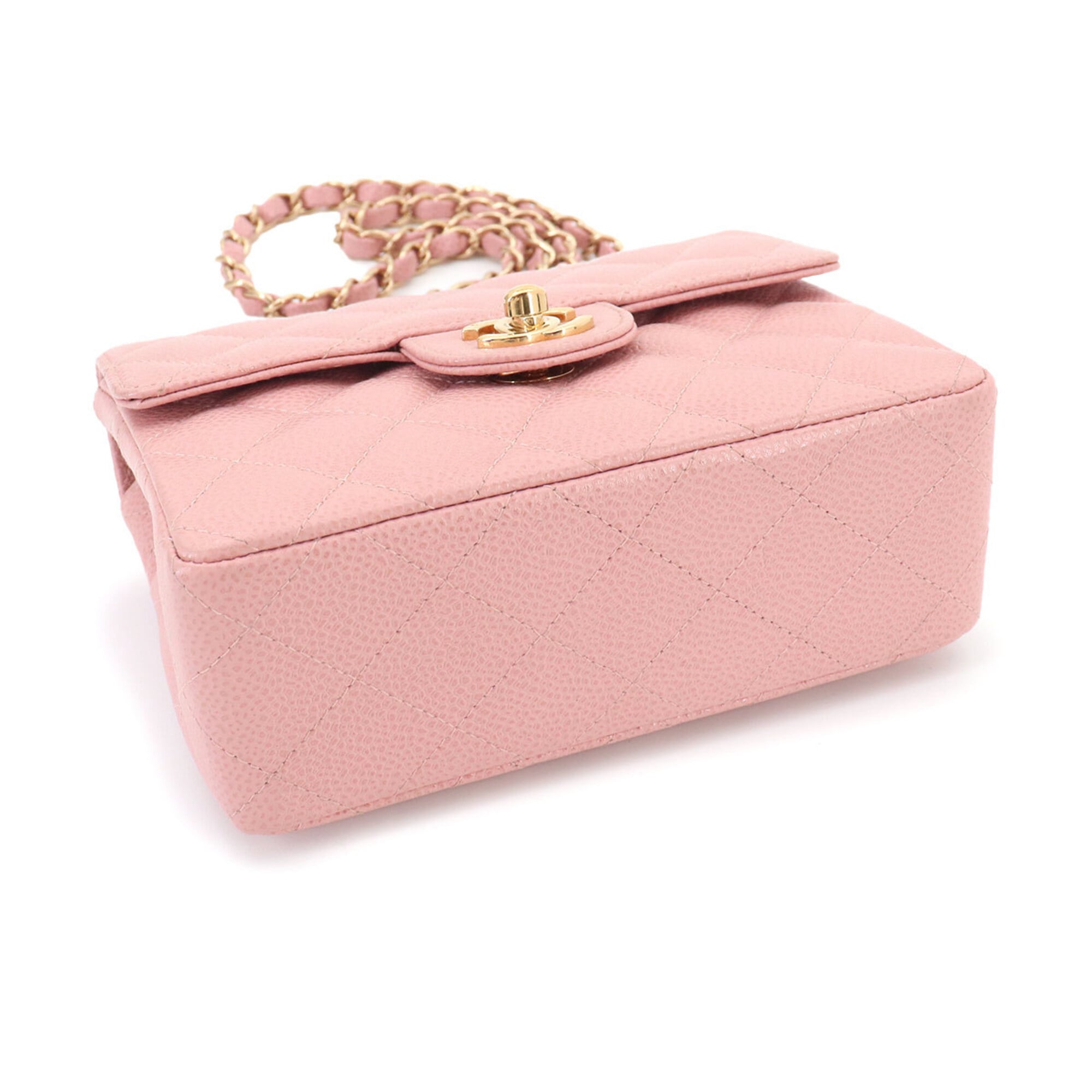 Chanel Pink Grained Calfskin Shoulder Bag (Pre-Owned)