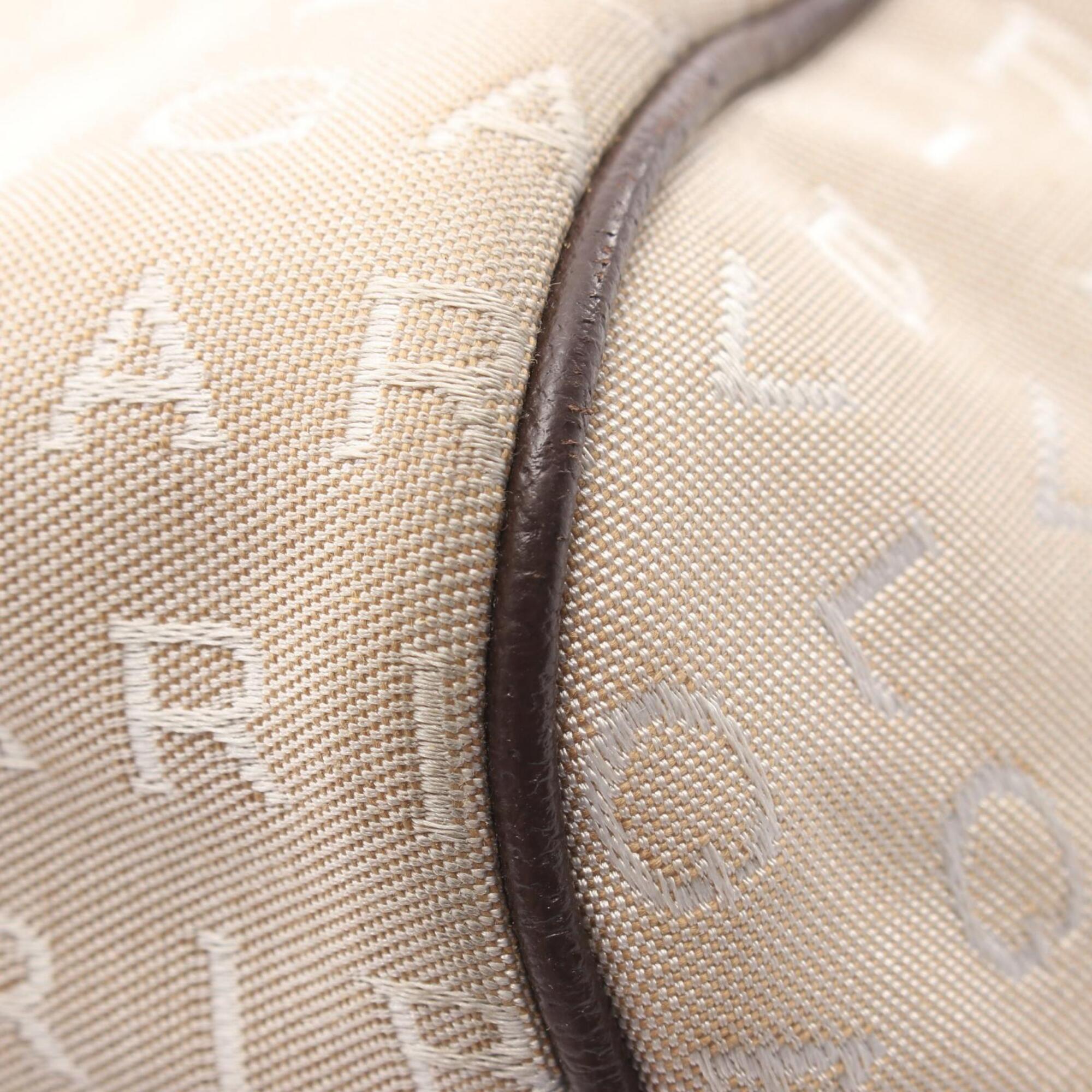 Bvlgari Beige Brown Canvas Leather Handbag (Pre-Owned)