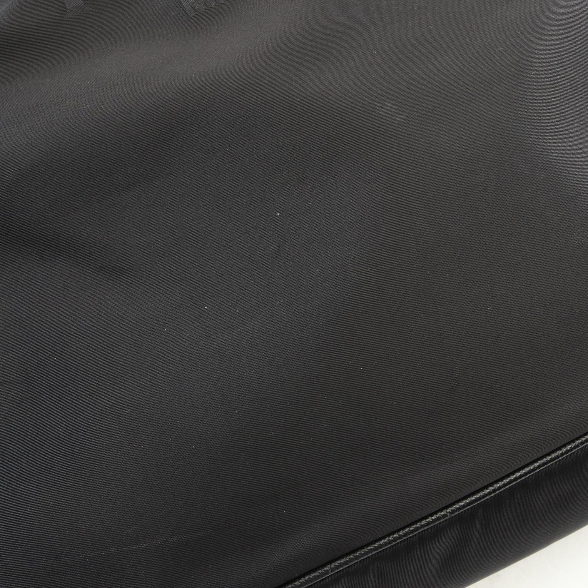 Prada Black Nylon Leather Handbag Shoulder Bag (Pre-Owned)