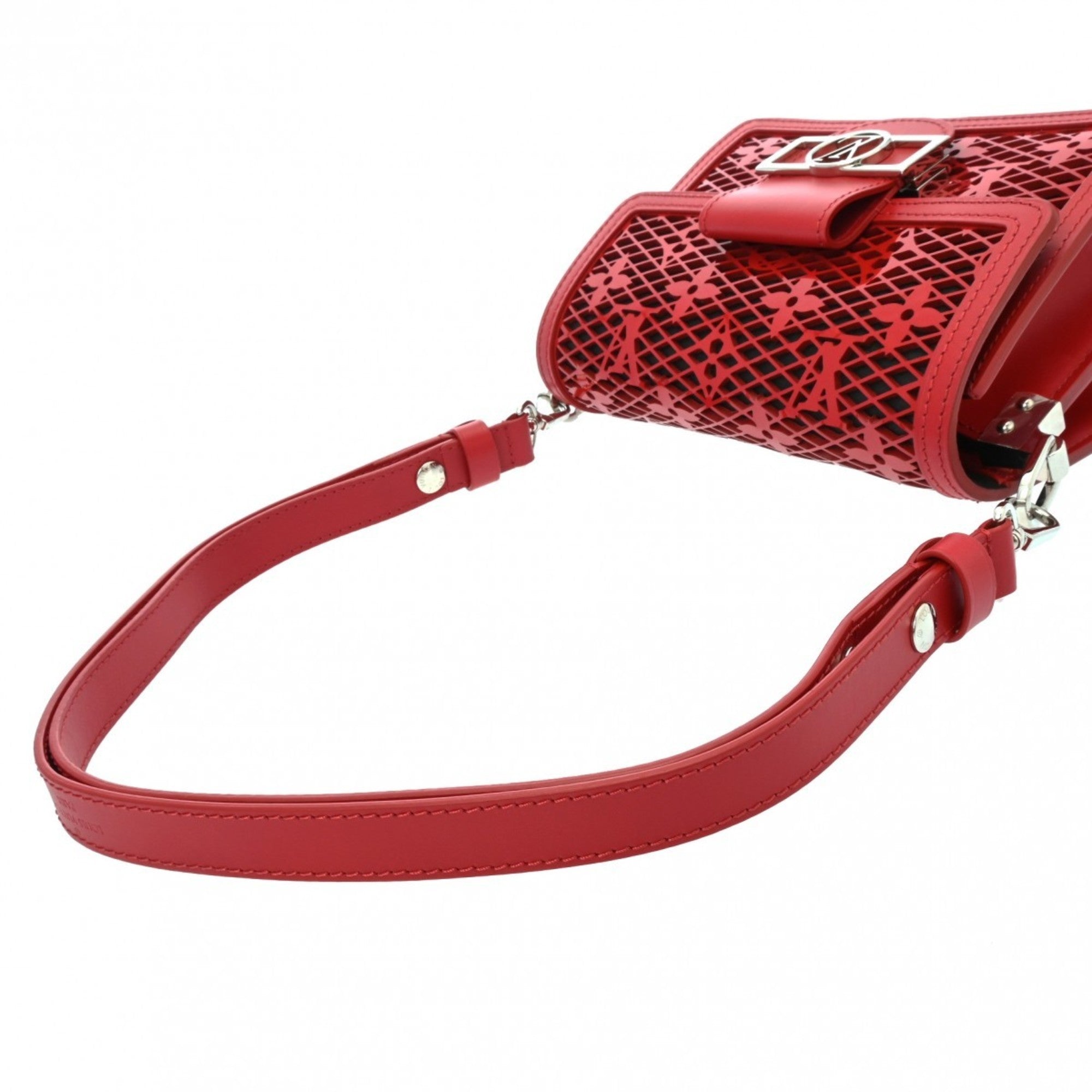 Louis Vuitton Red Color Leather Shoulder Bag (Pre-Owned)